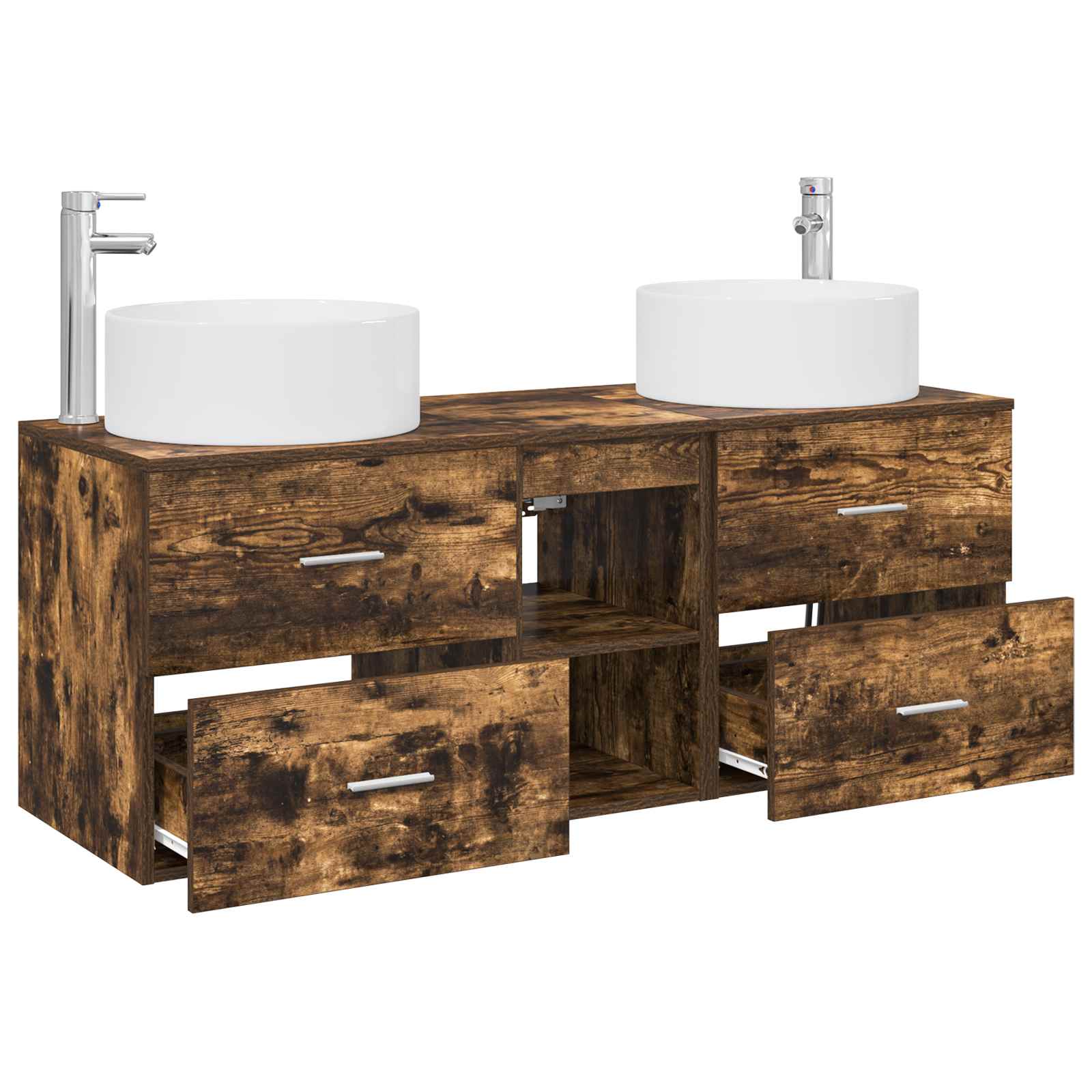 Ensemble de mobilier de salle de bain 3 pc Chêne fumé