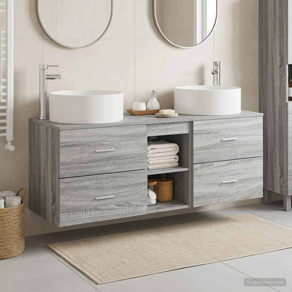 Ensemble de mobilier de salle de bain 3 pc Sonoma gris