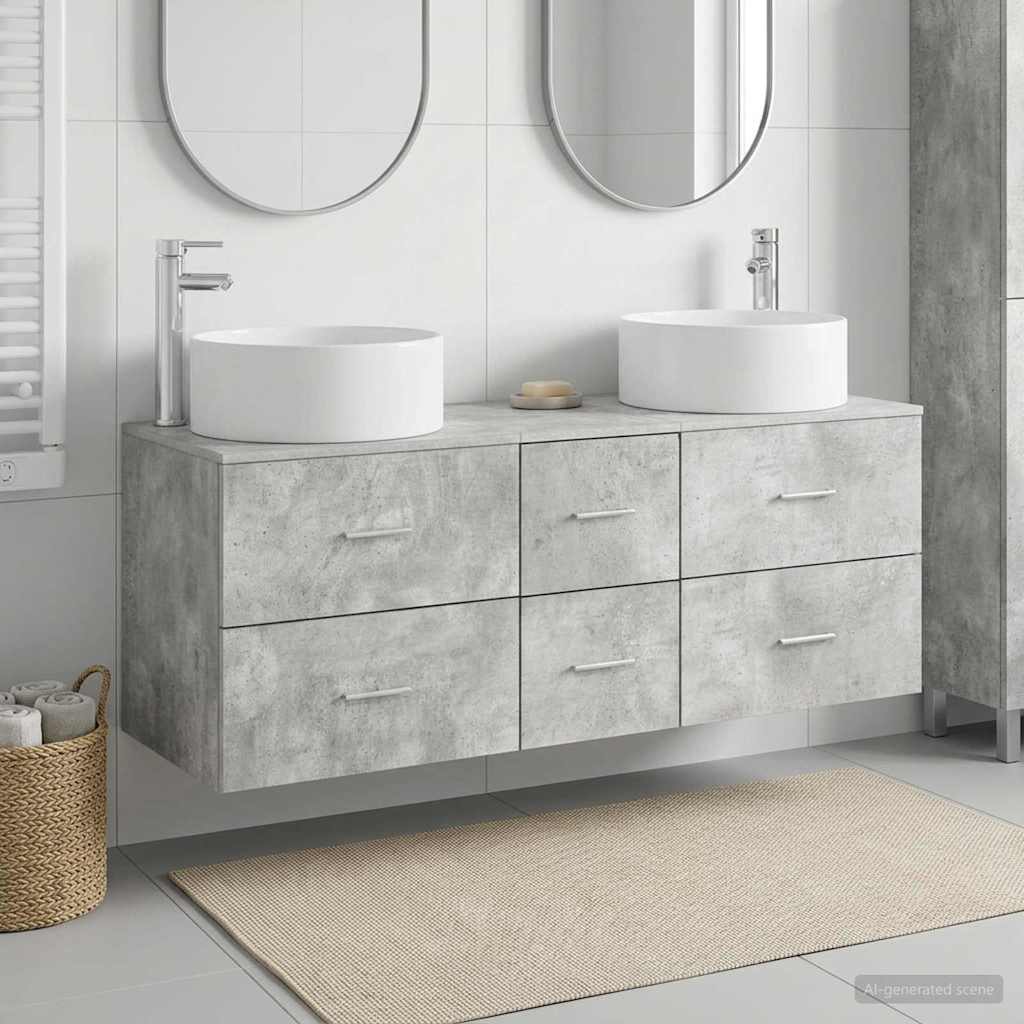 Ensemble de mobilier de salle de bain 3 pc Gris béton