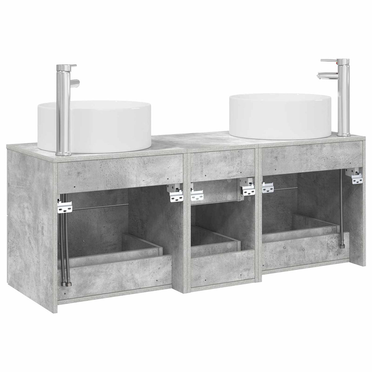 Ensemble de mobilier de salle de bain 3 pc Gris béton