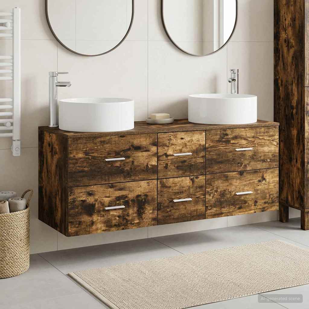 Ensemble de mobilier de salle de bain 3 pc Chêne fumé