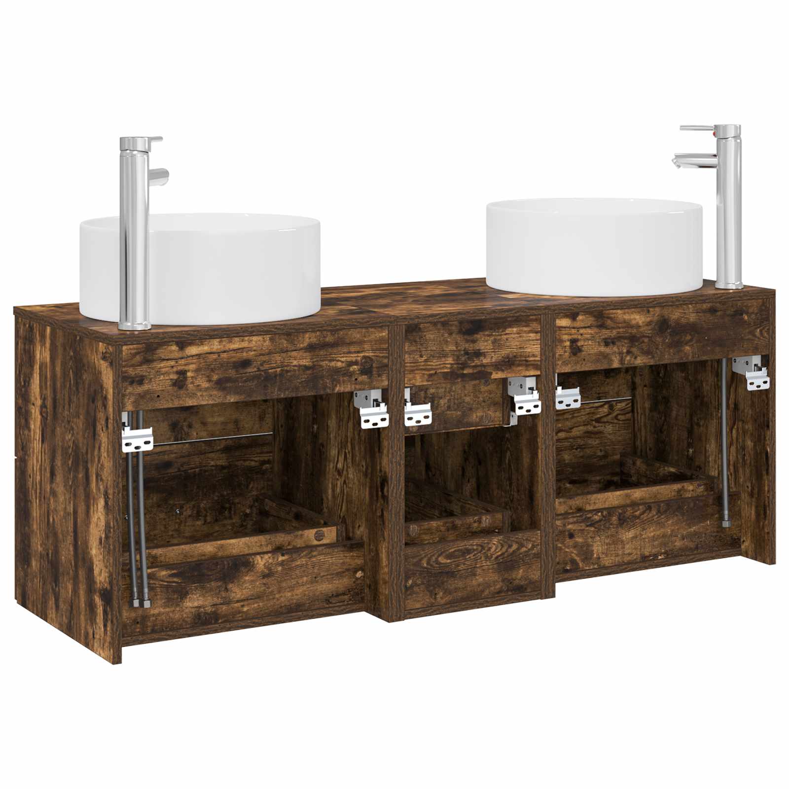 Ensemble de mobilier de salle de bain 3 pc Chêne fumé