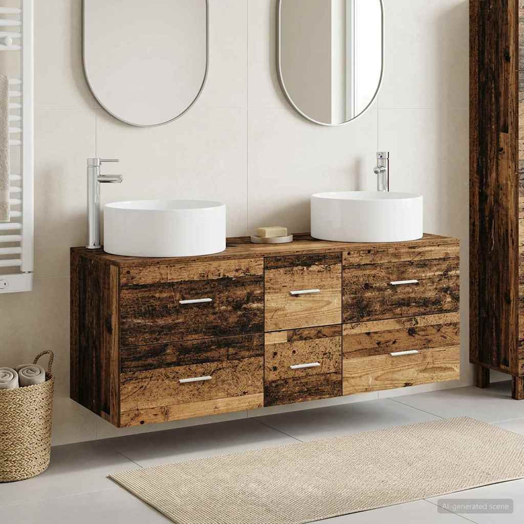 Ensemble de mobilier de salle de bain 3 pc Bois ancien