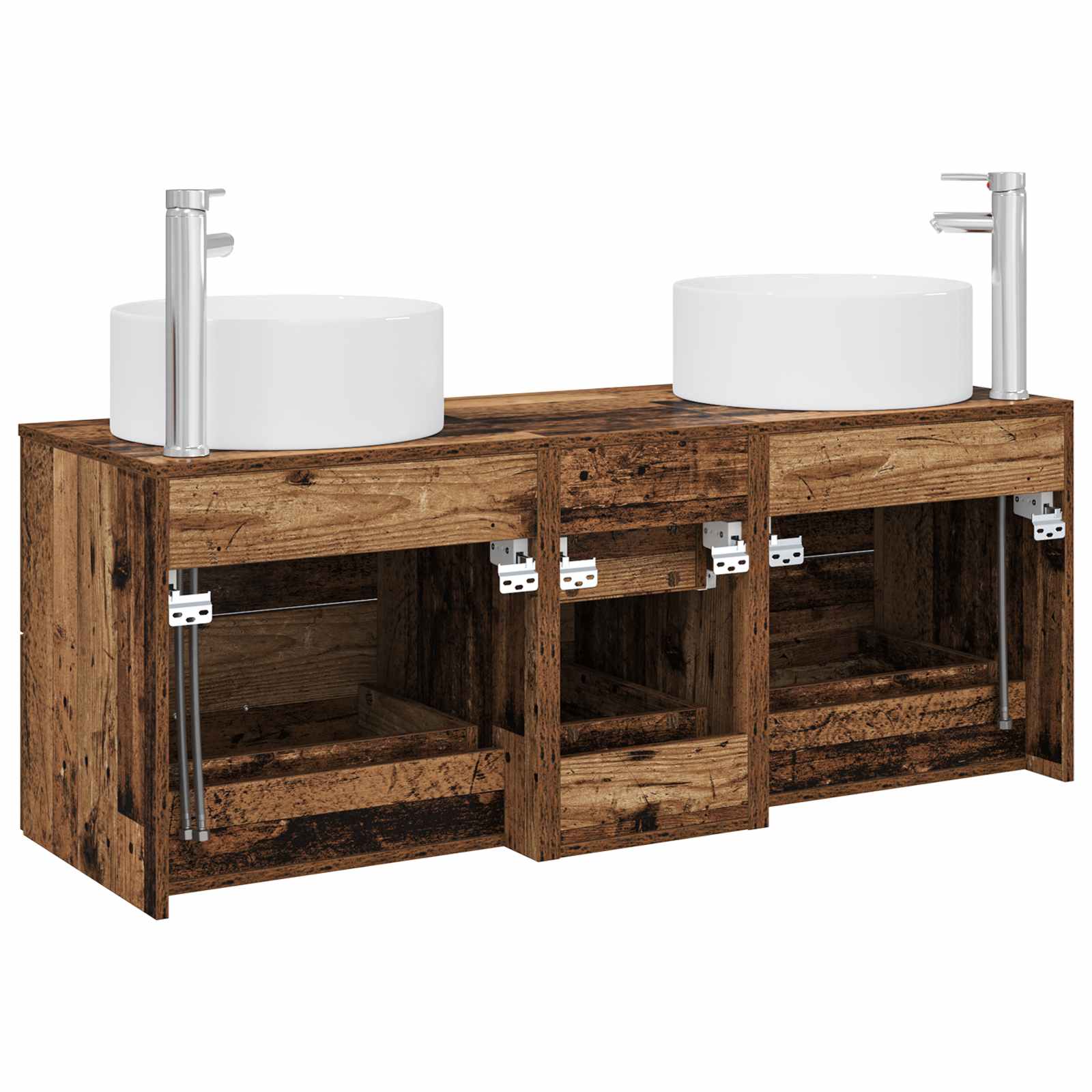 Ensemble de mobilier de salle de bain 3 pc Bois ancien