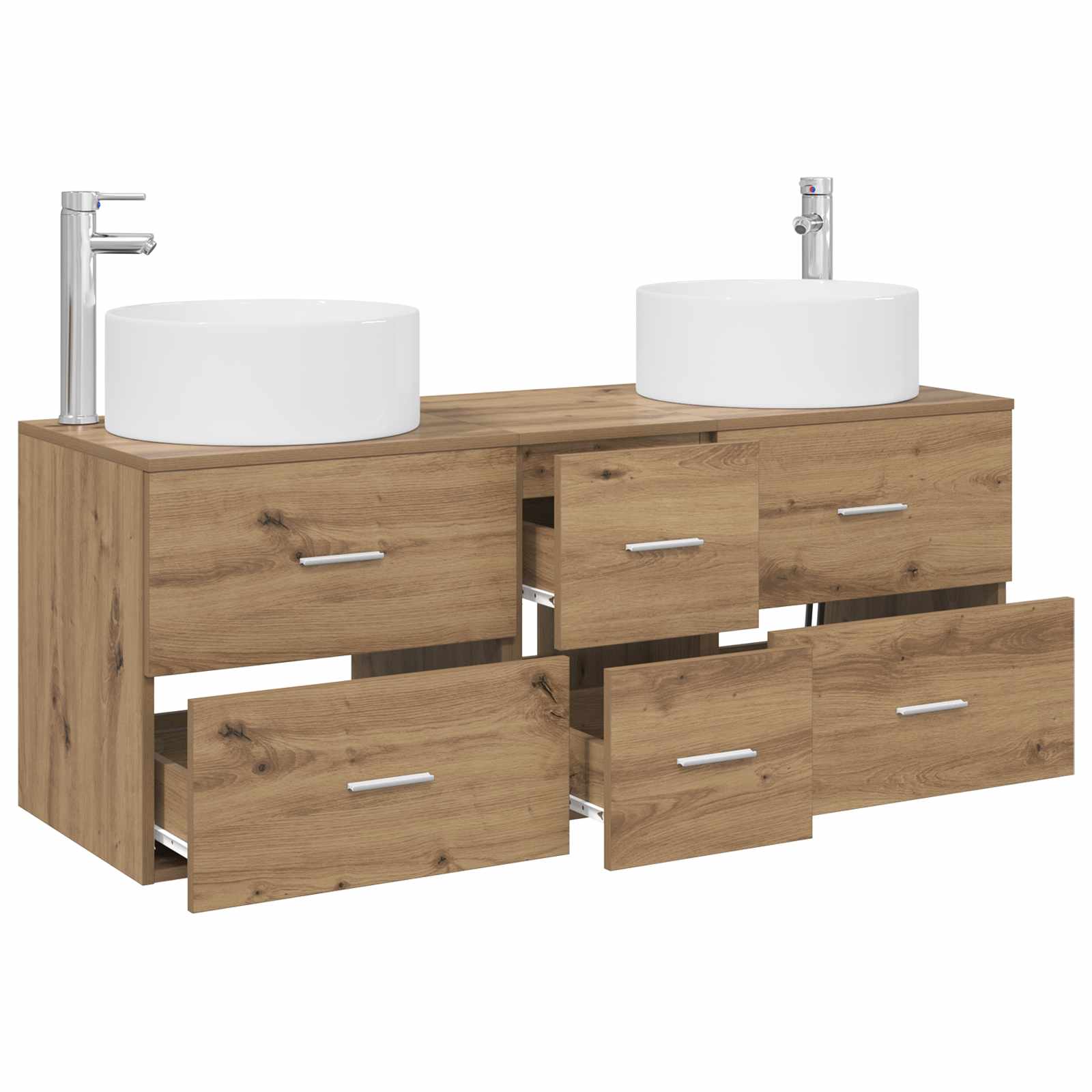 Ensemble de mobilier de salle de bain 3 pc Chêne artisanal