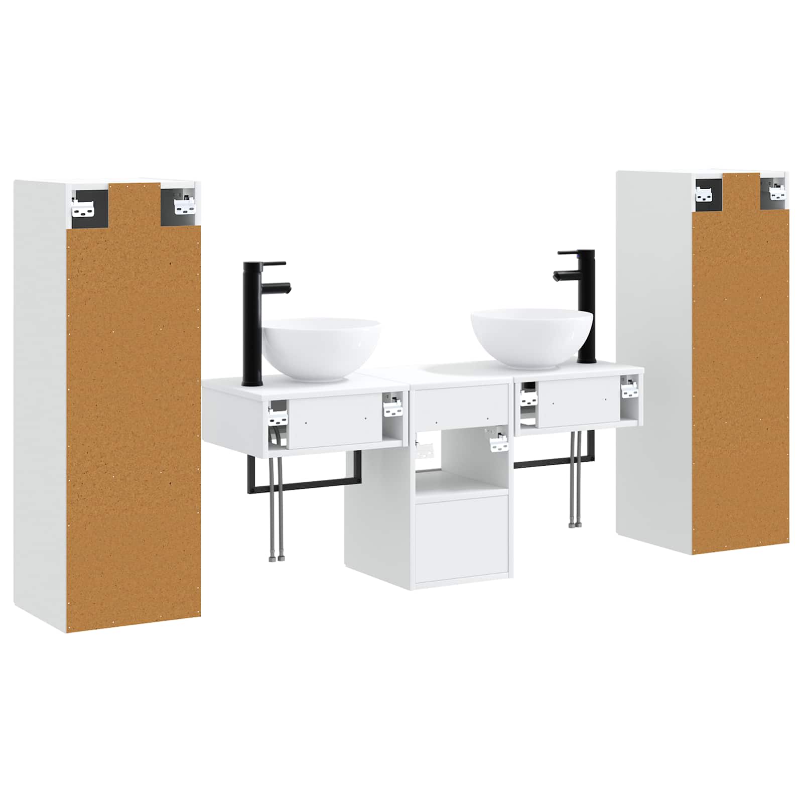 Ensemble de mobilier de salle de bain 5 pc Blanc