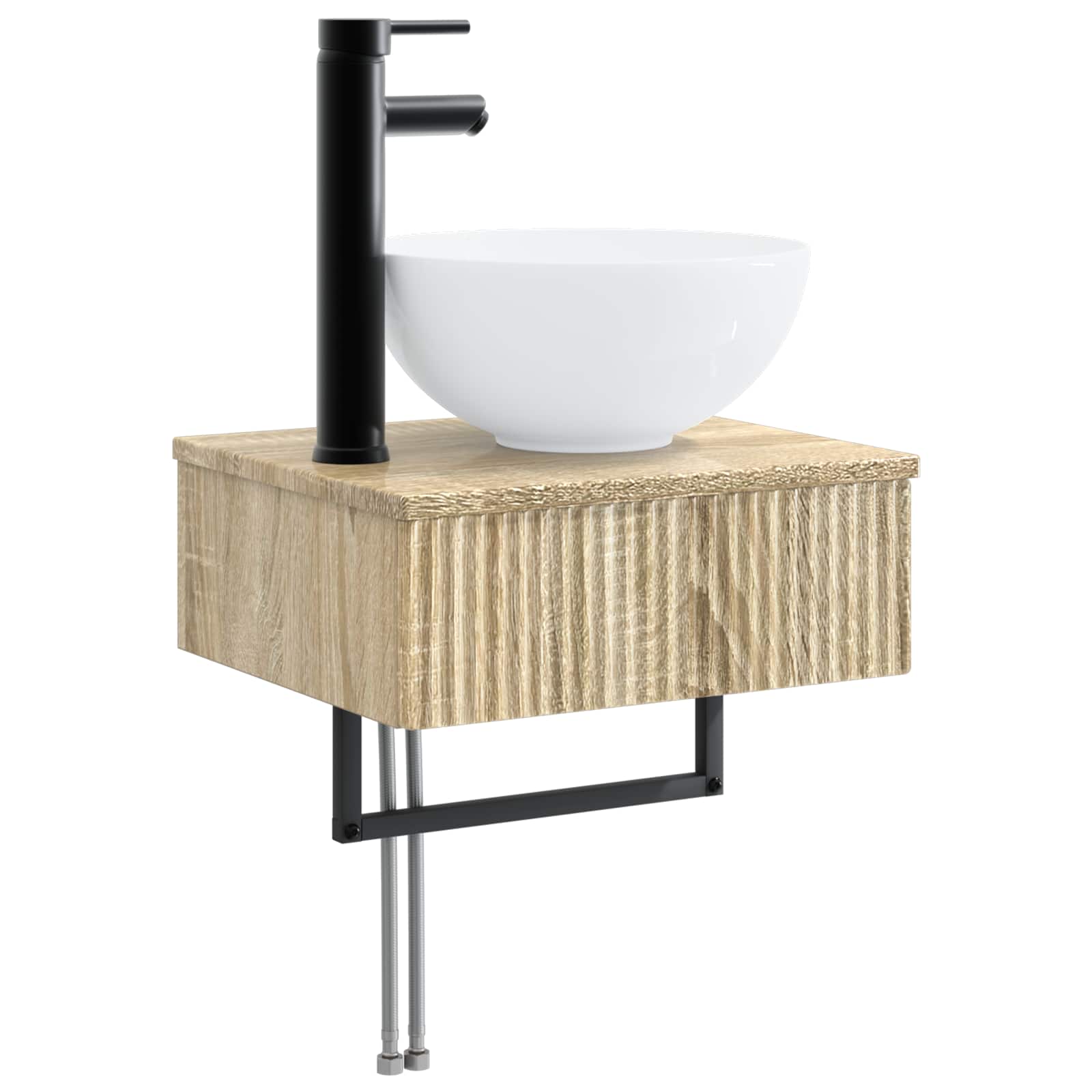Ensemble de mobilier de salle de bain 5 pc Chêne Sonoma