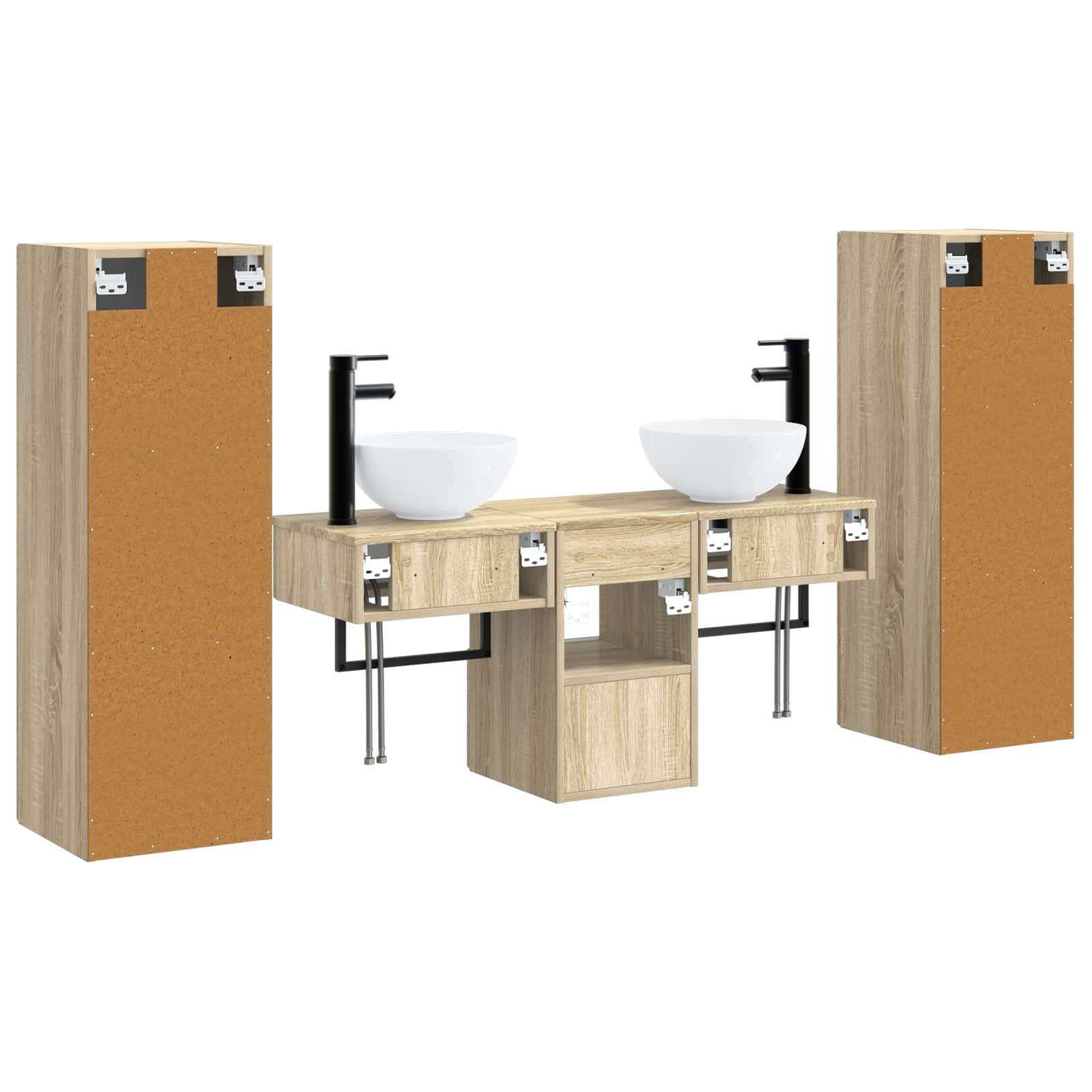 Ensemble de mobilier de salle de bain 5 pc Chêne Sonoma