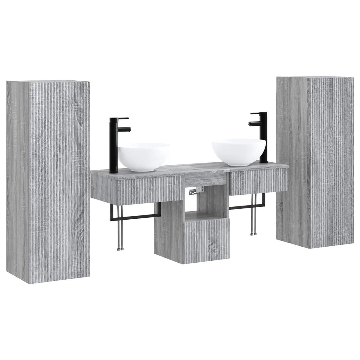 Ensemble de mobilier de salle de bain 5 pc Sonoma gris - XIOS