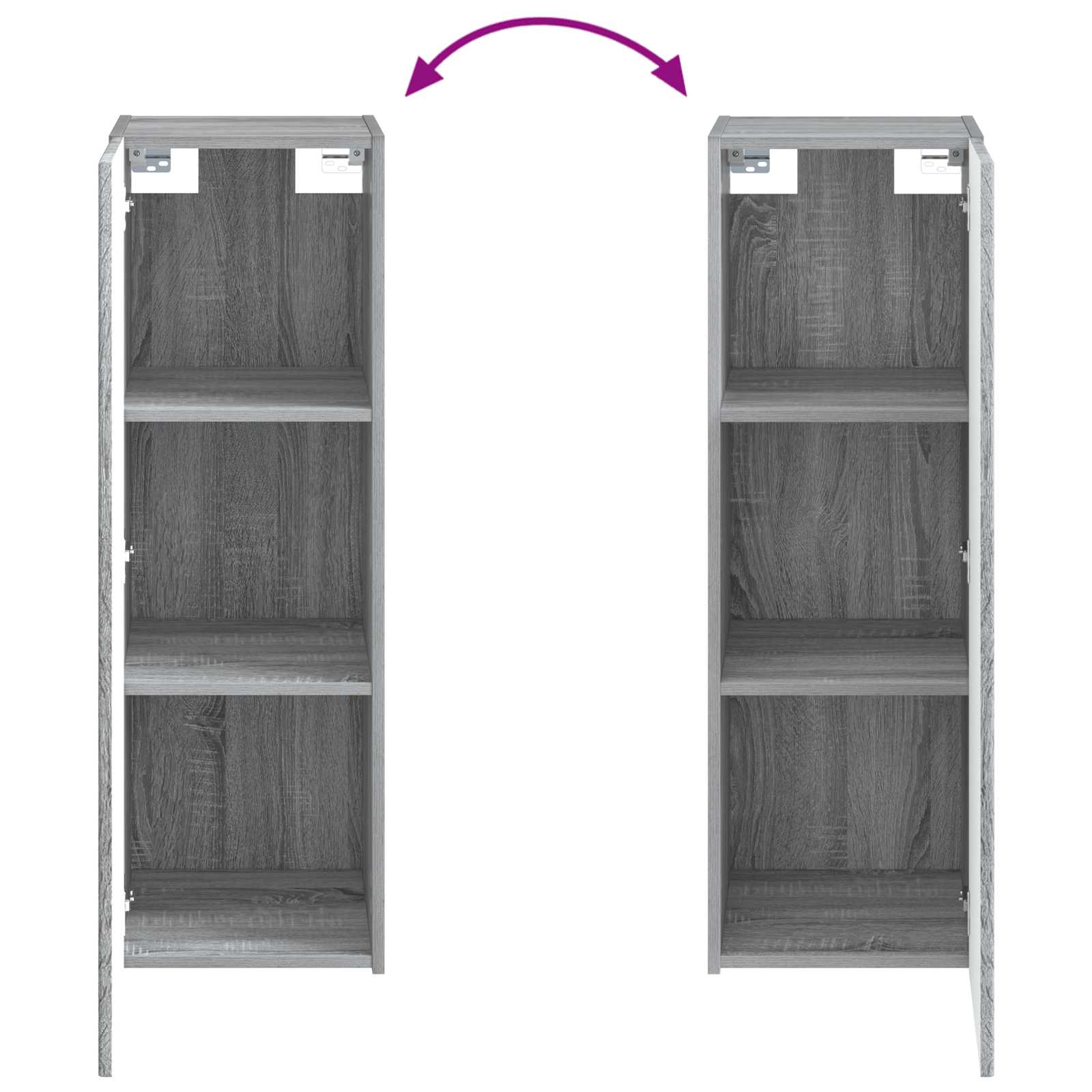 Ensemble de mobilier de salle de bain 5 pc Sonoma gris