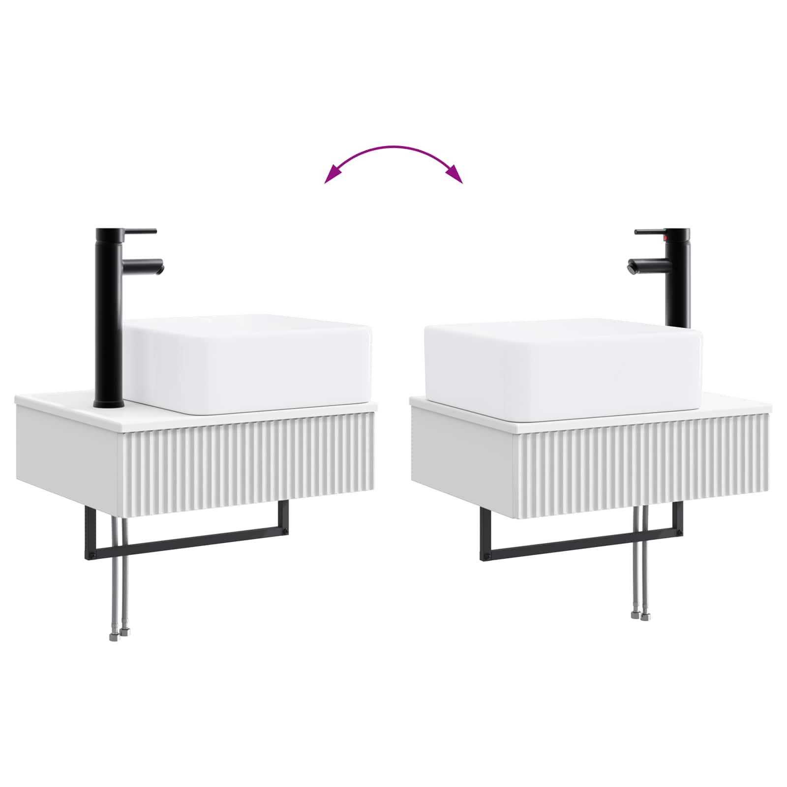 Ensemble de mobilier de salle de bain 5 pc Blanc