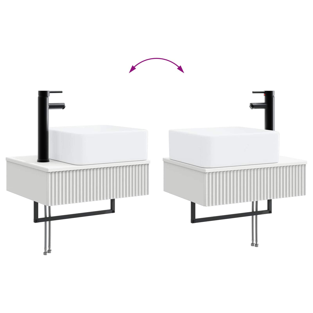 Ensemble de mobilier de salle de bain 5 pc Blanc