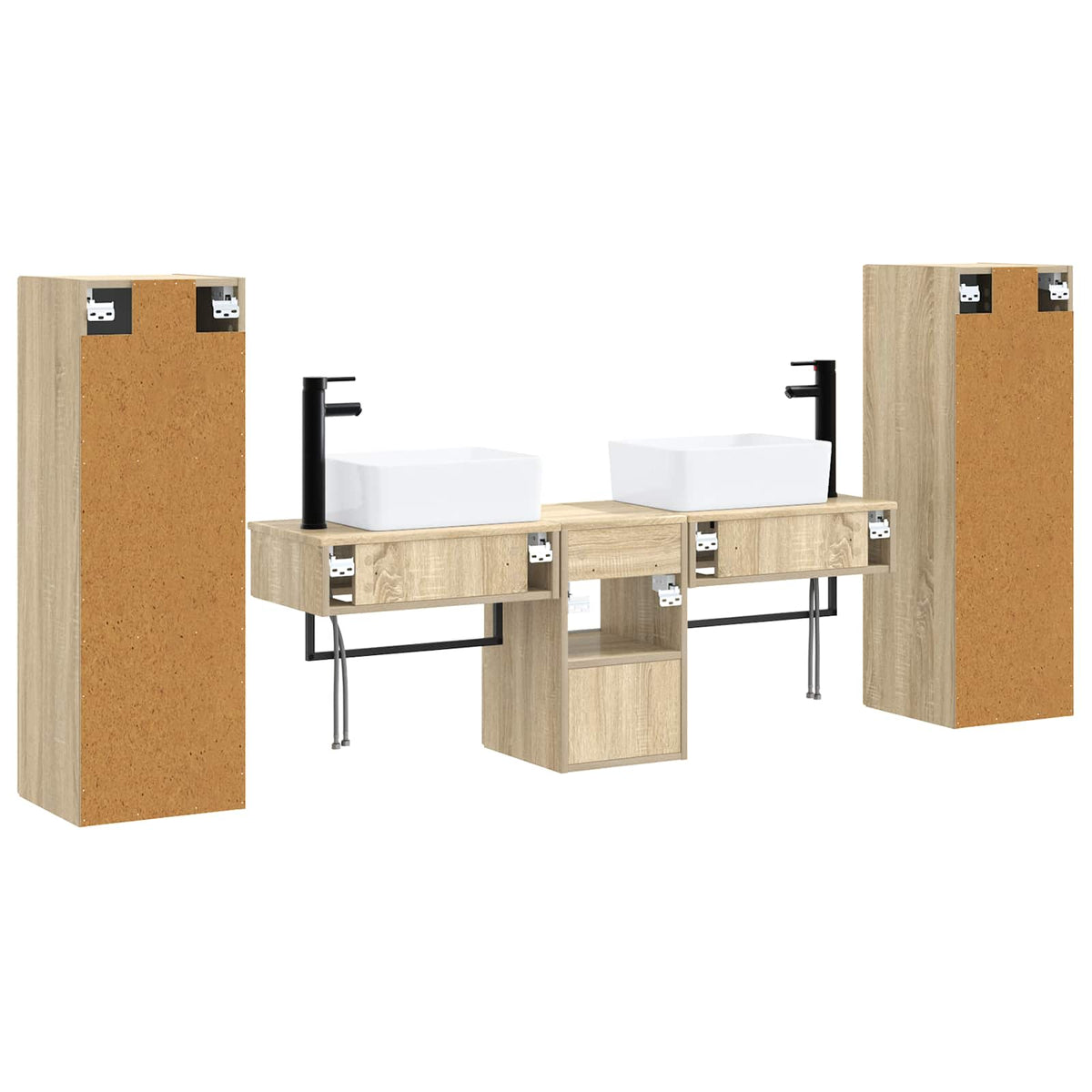 Ensemble de mobilier de salle de bain 5 pc Chêne Sonoma