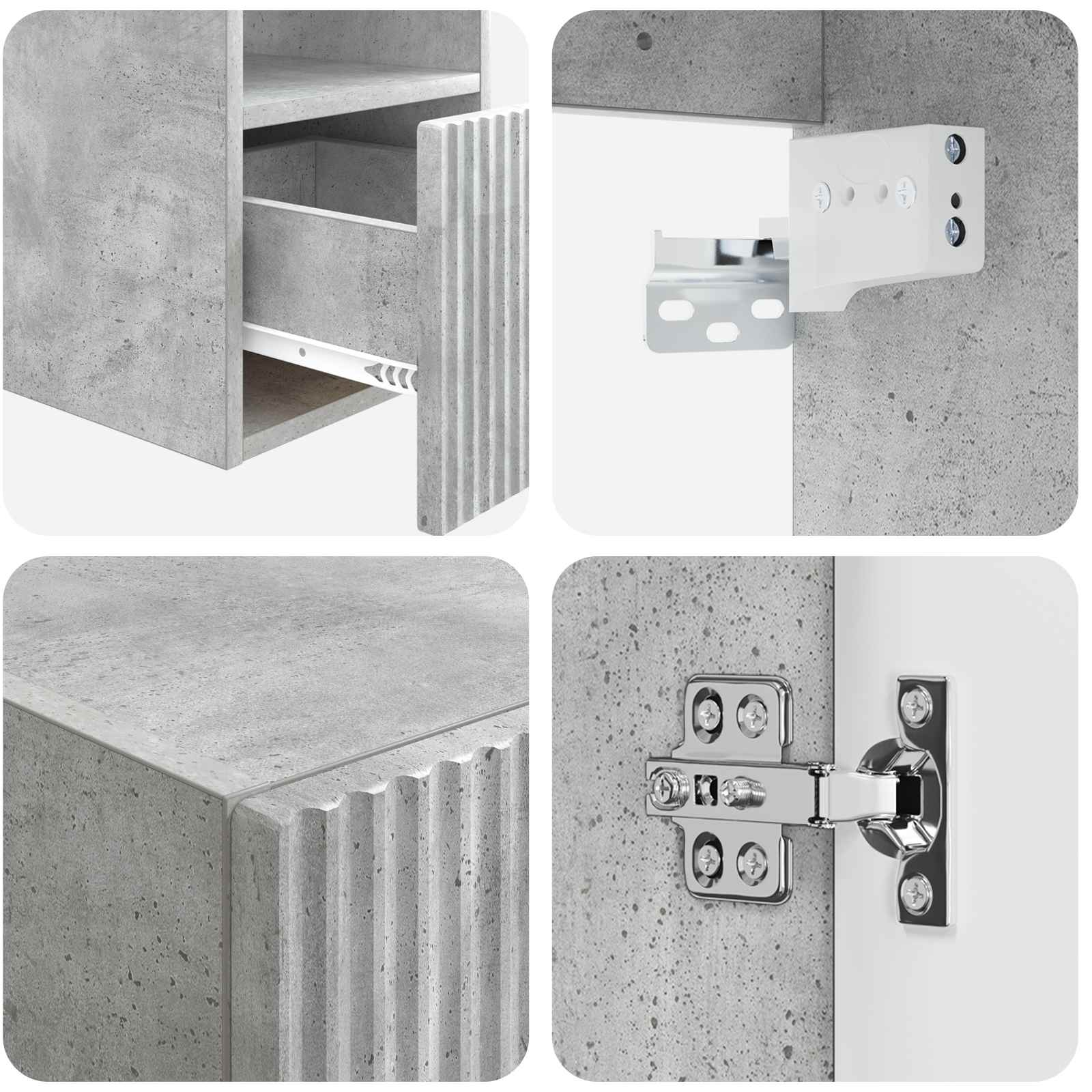 Ensemble de mobilier de salle de bain 5 pc Gris béton