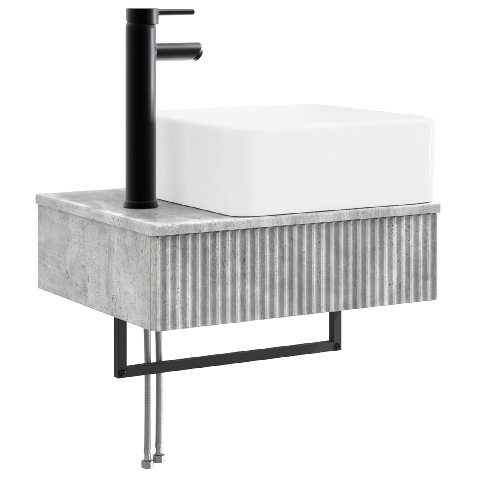 Ensemble de mobilier de salle de bain 5 pc Gris béton