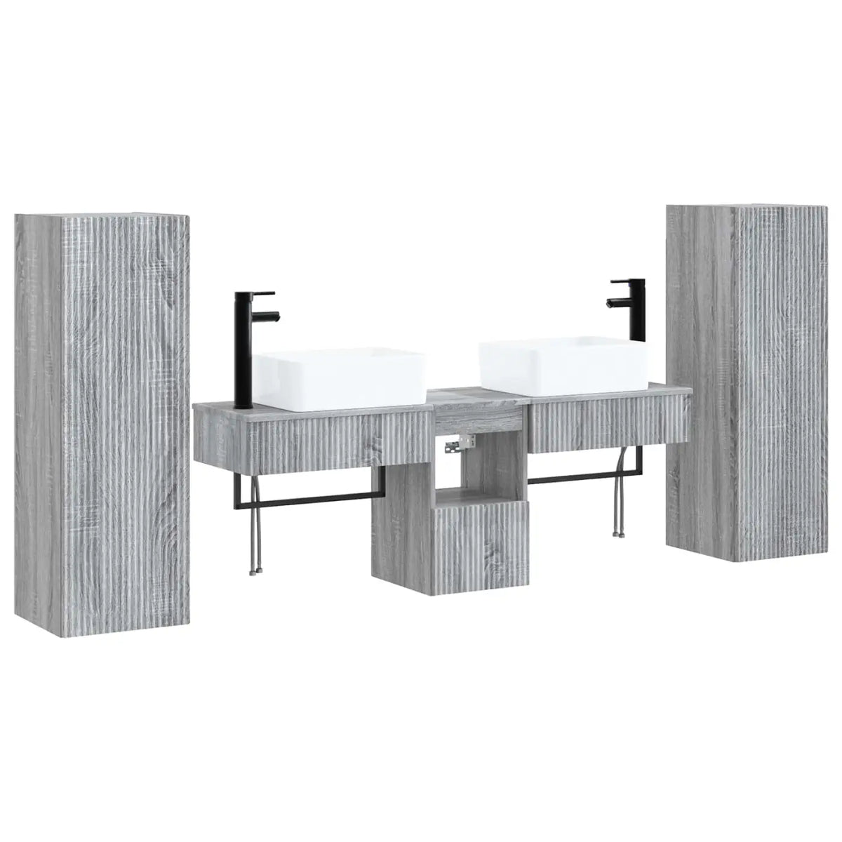 Ensemble de mobilier de salle de bain 5 pc Sonoma gris - XIOS