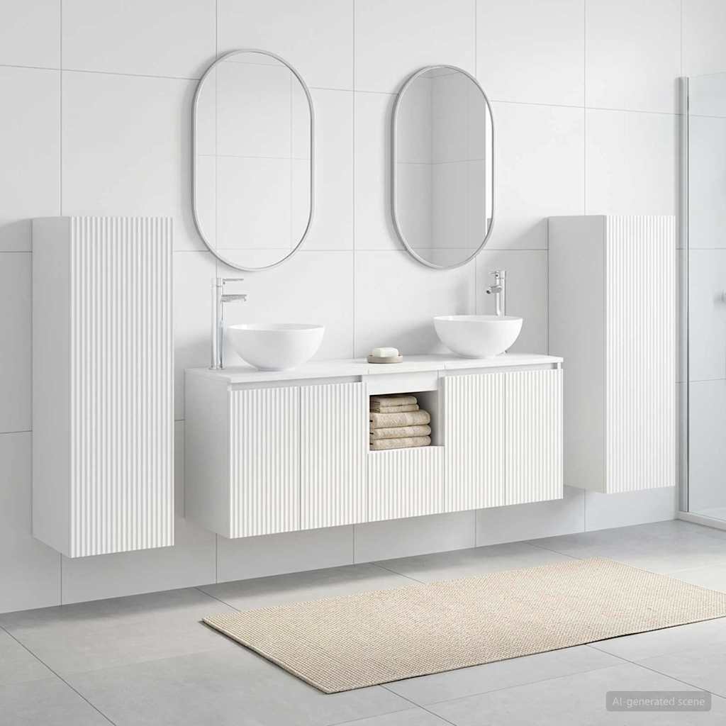 Ensemble de mobilier de salle de bain 5 pc Blanc