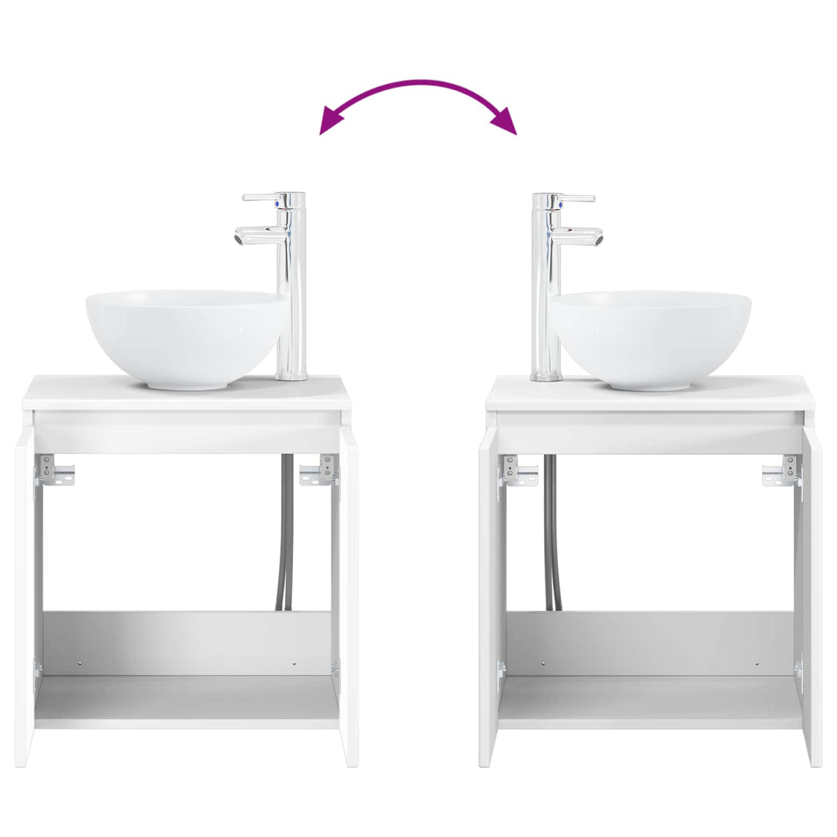 Ensemble de mobilier de salle de bain 5 pc Blanc