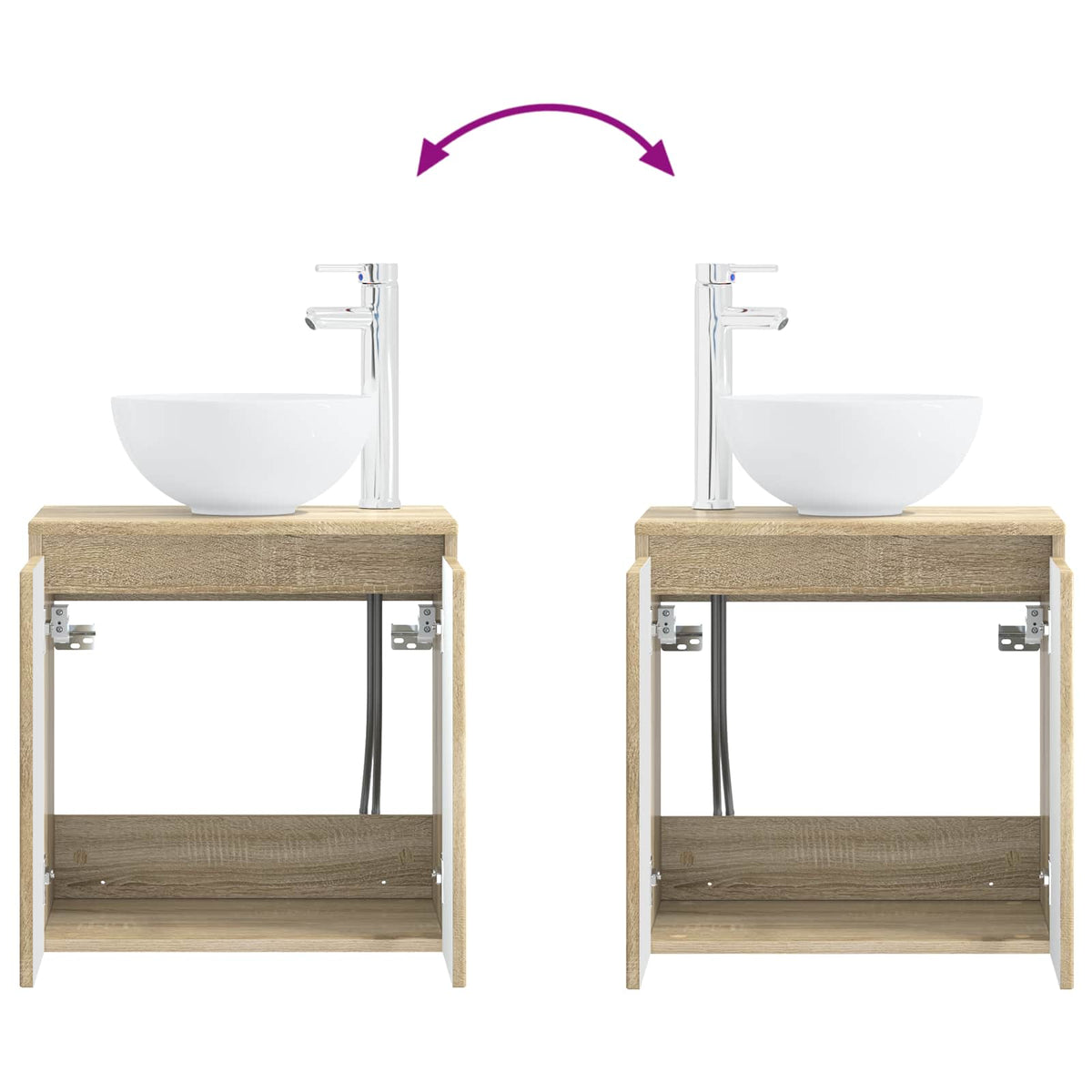 Ensemble de mobilier de salle de bain 5 pc Chêne Sonoma
