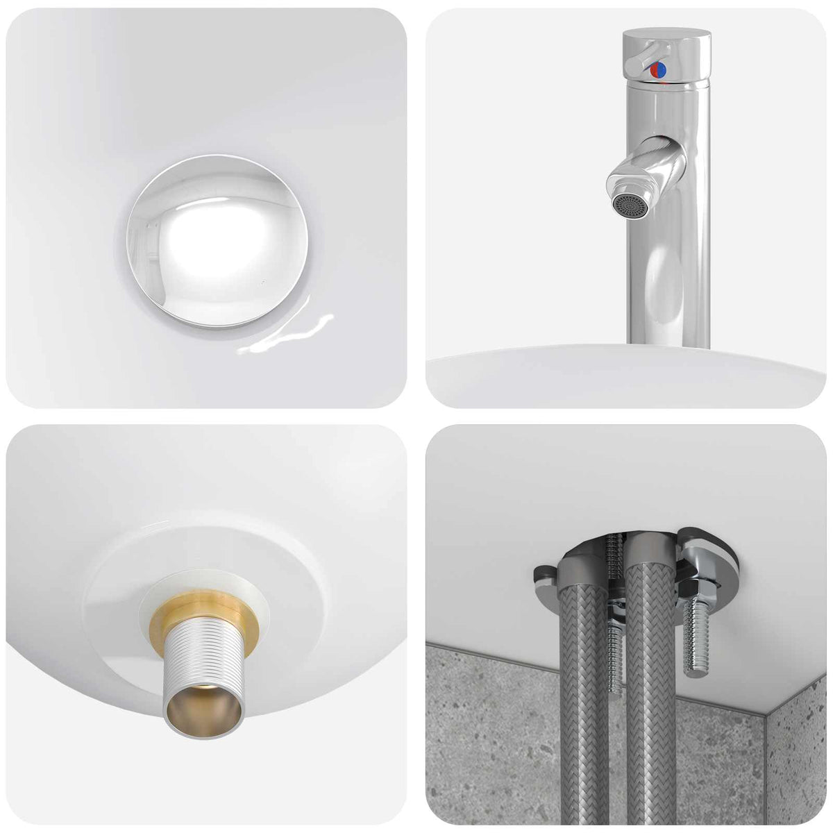 Ensemble de mobilier de salle de bain 5 pc Gris béton