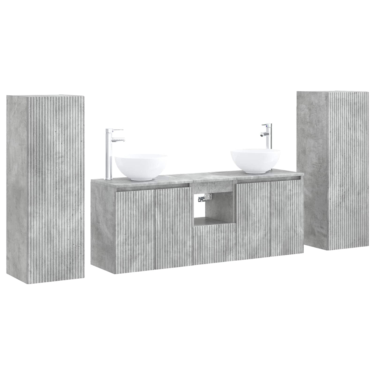 Ensemble de mobilier de salle de bain 5 pc Gris béton