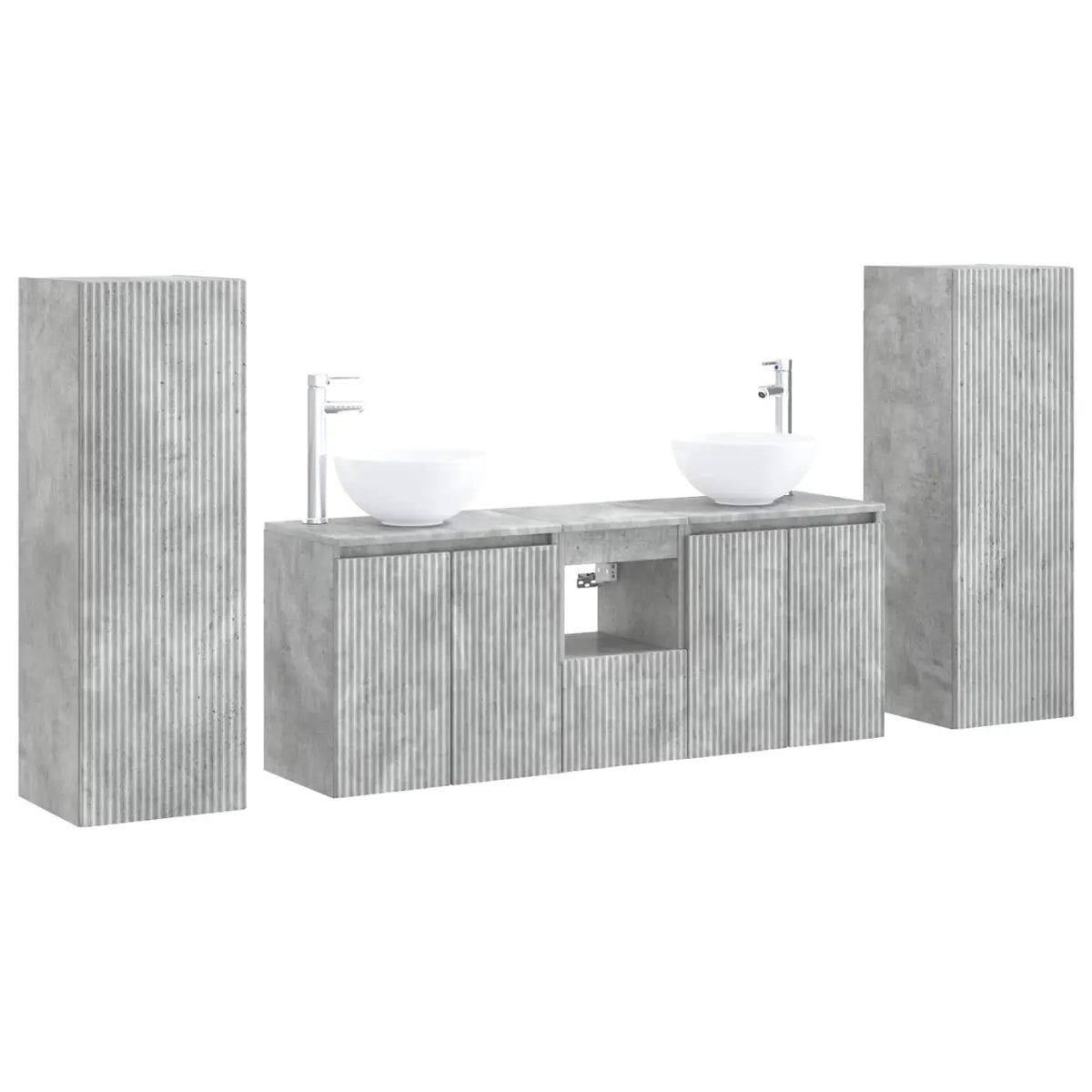 Ensemble de mobilier de salle de bain 5 pc Gris béton - XIOS