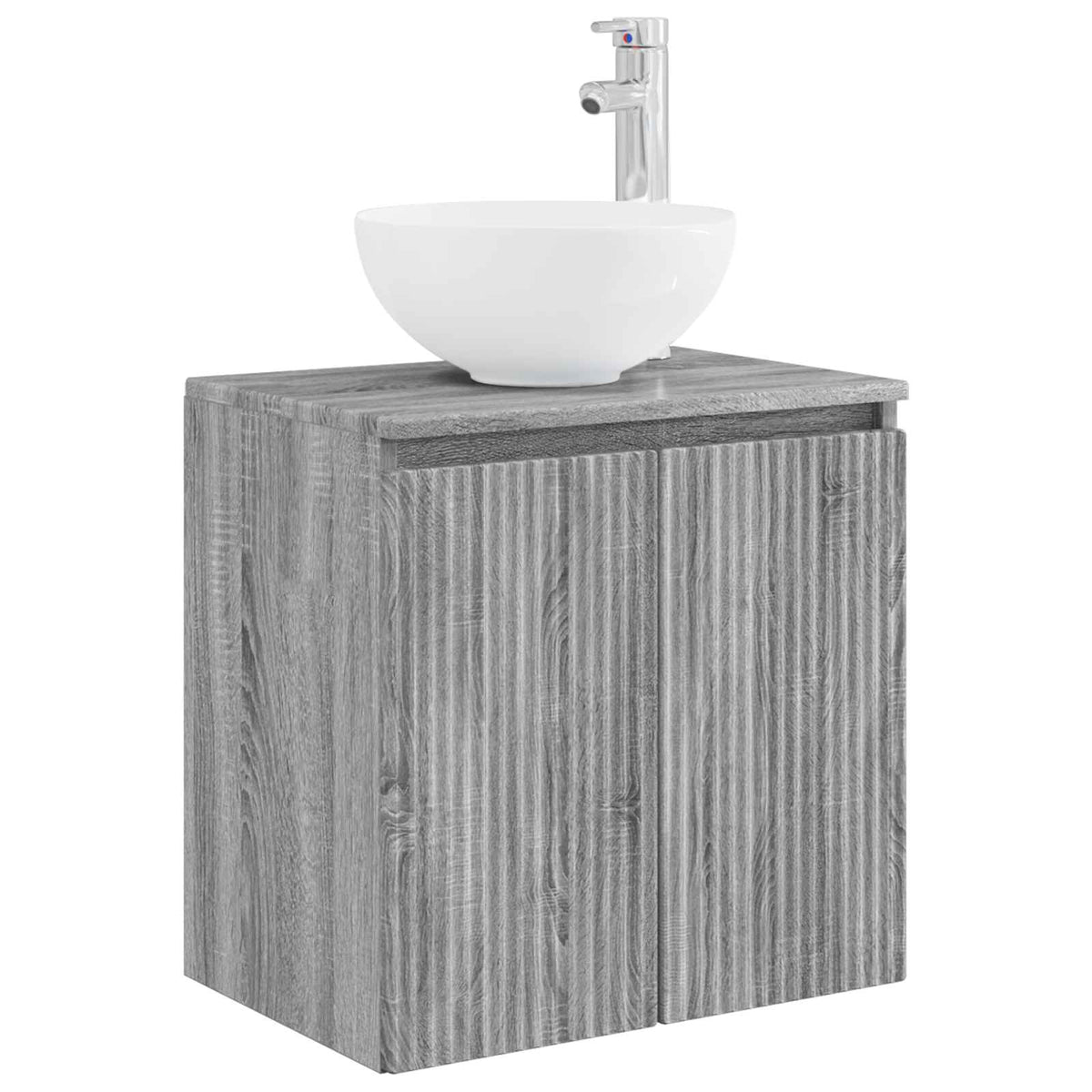 Ensemble de mobilier de salle de bain 5 pc Sonoma gris