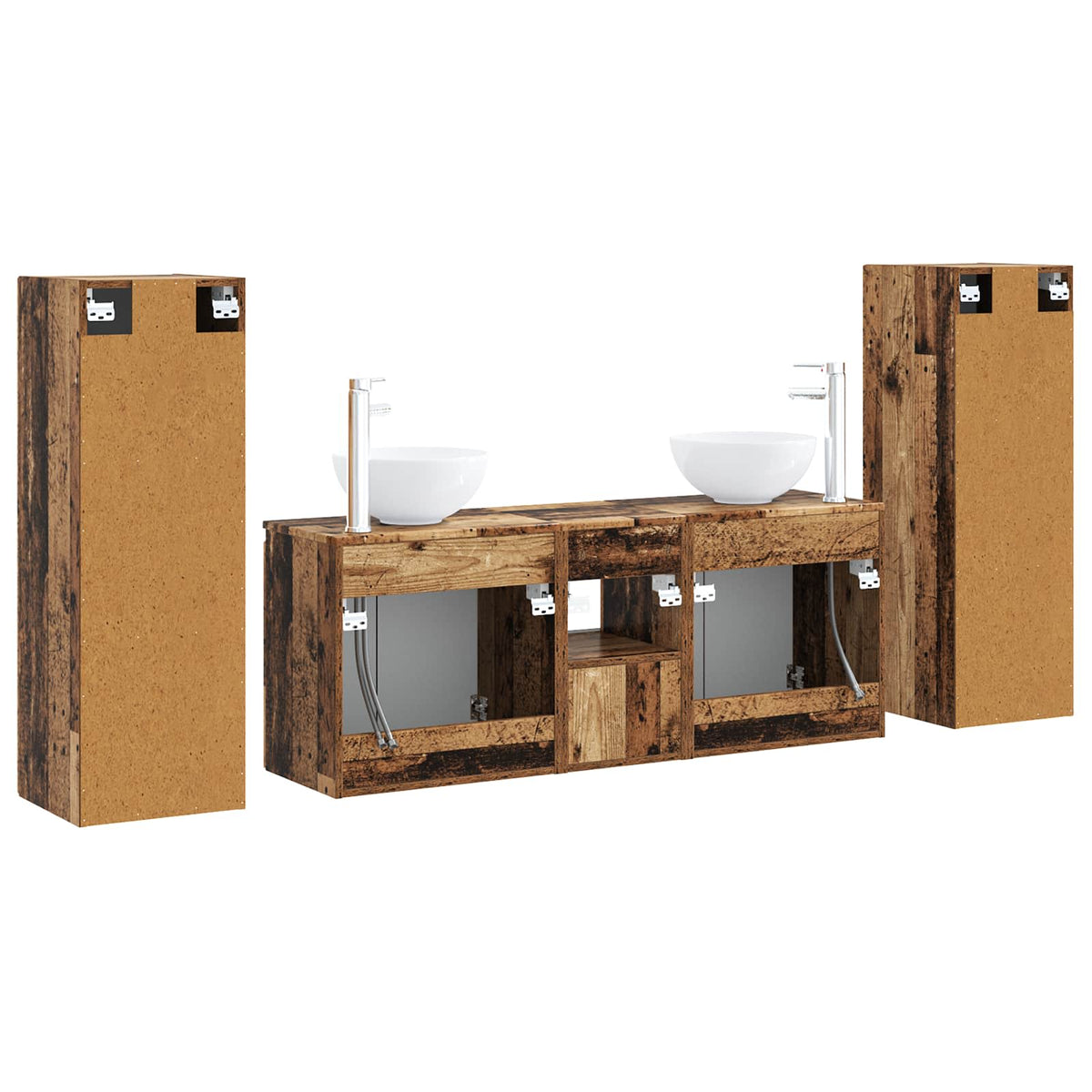 Ensemble de mobilier de salle de bain 5 pc Bois ancien