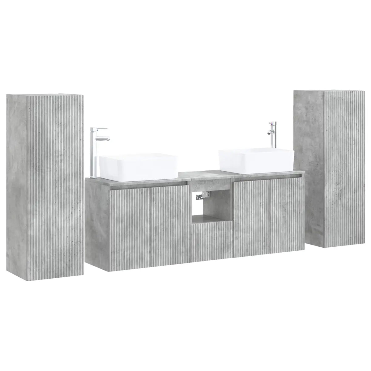 Ensemble de mobilier de salle de bain 5 pc Gris béton - XIOS