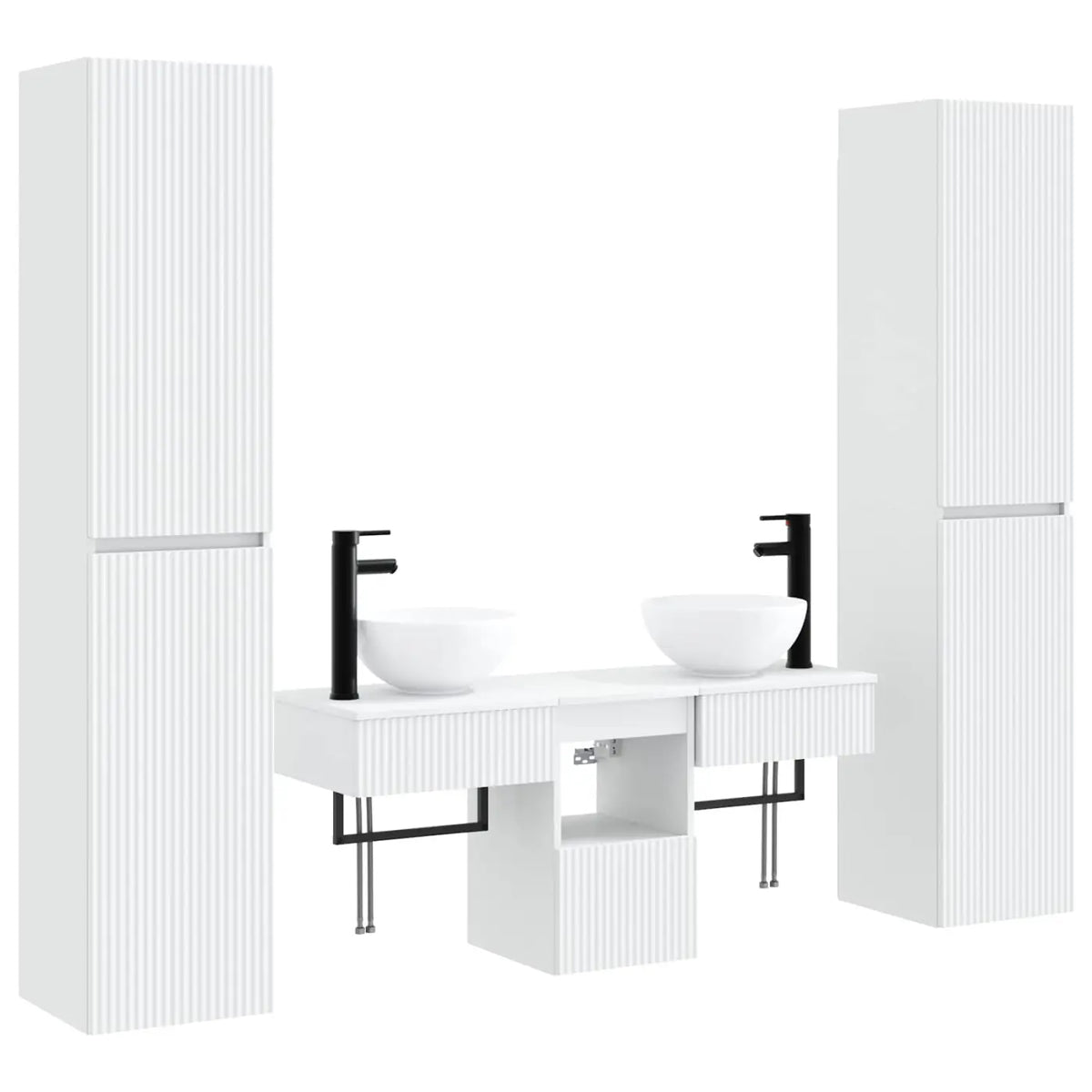 Ensemble de mobilier de salle de bain 5 pc Blanc - XIOS