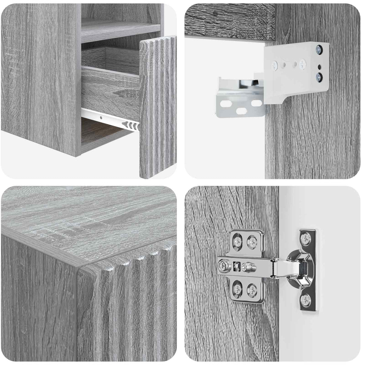 Ensemble de mobilier de salle de bain 5 pc Sonoma gris