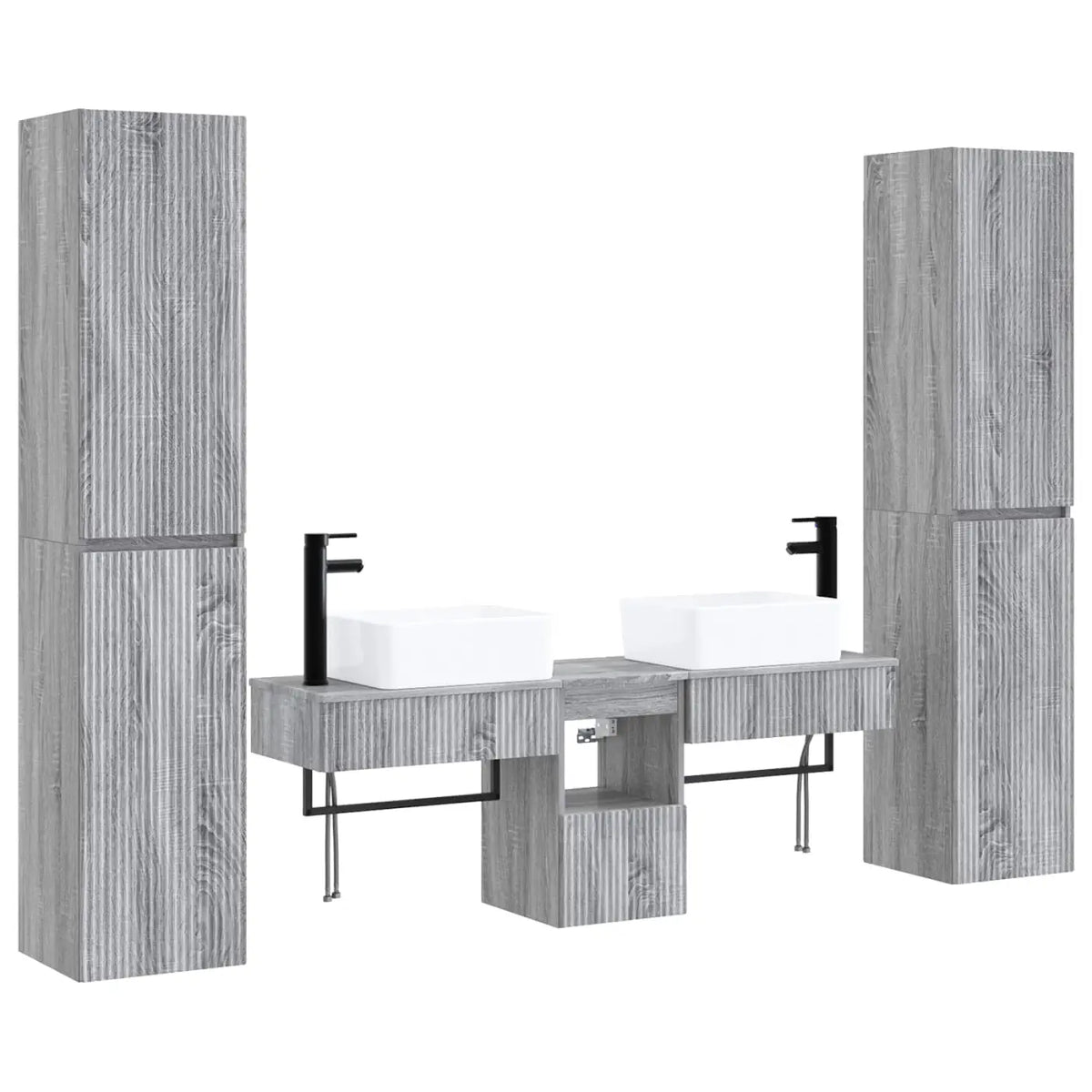 Ensemble de mobilier de salle de bain 5 pc Sonoma gris - XIOS