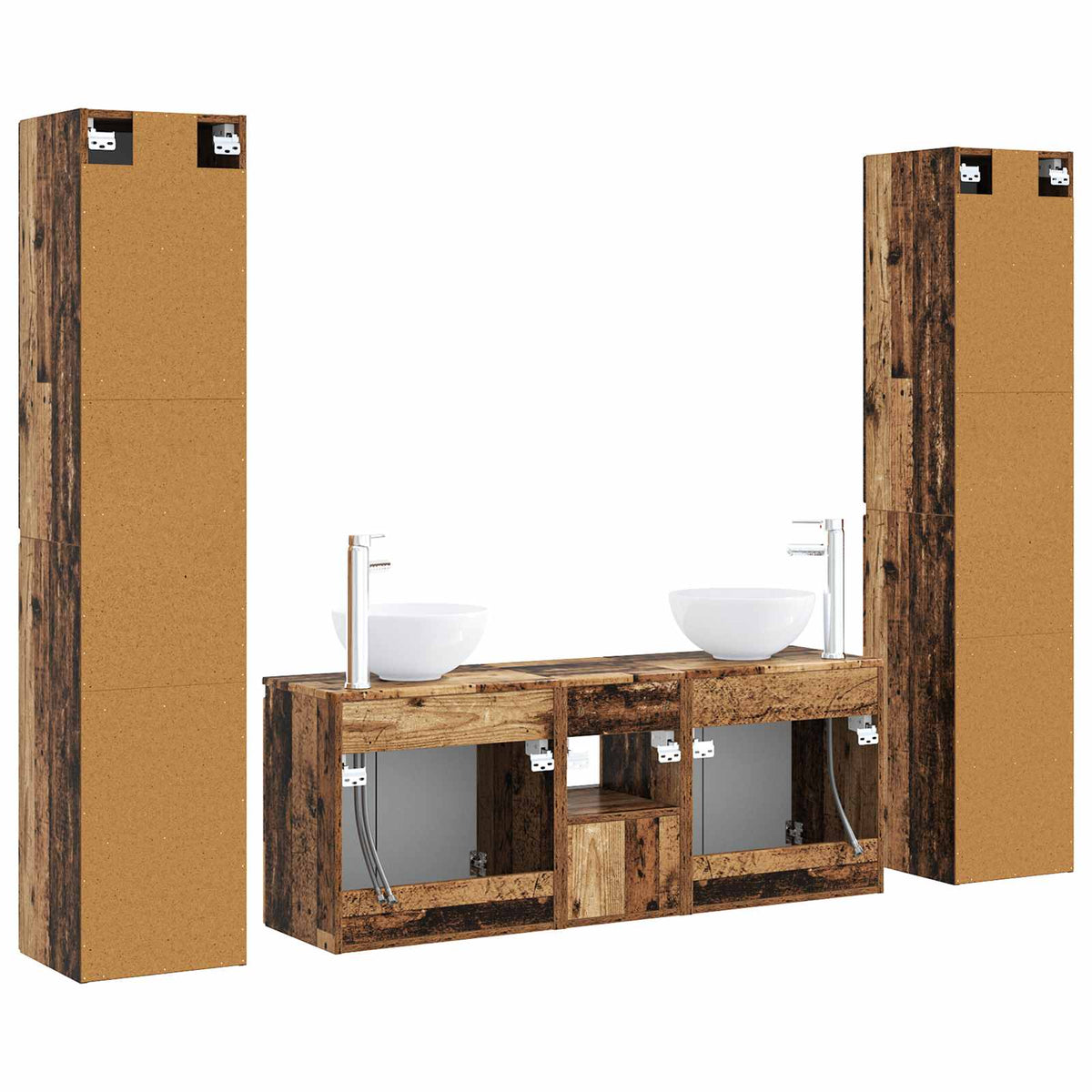 Ensemble de mobilier de salle de bain 5 pc Bois ancien