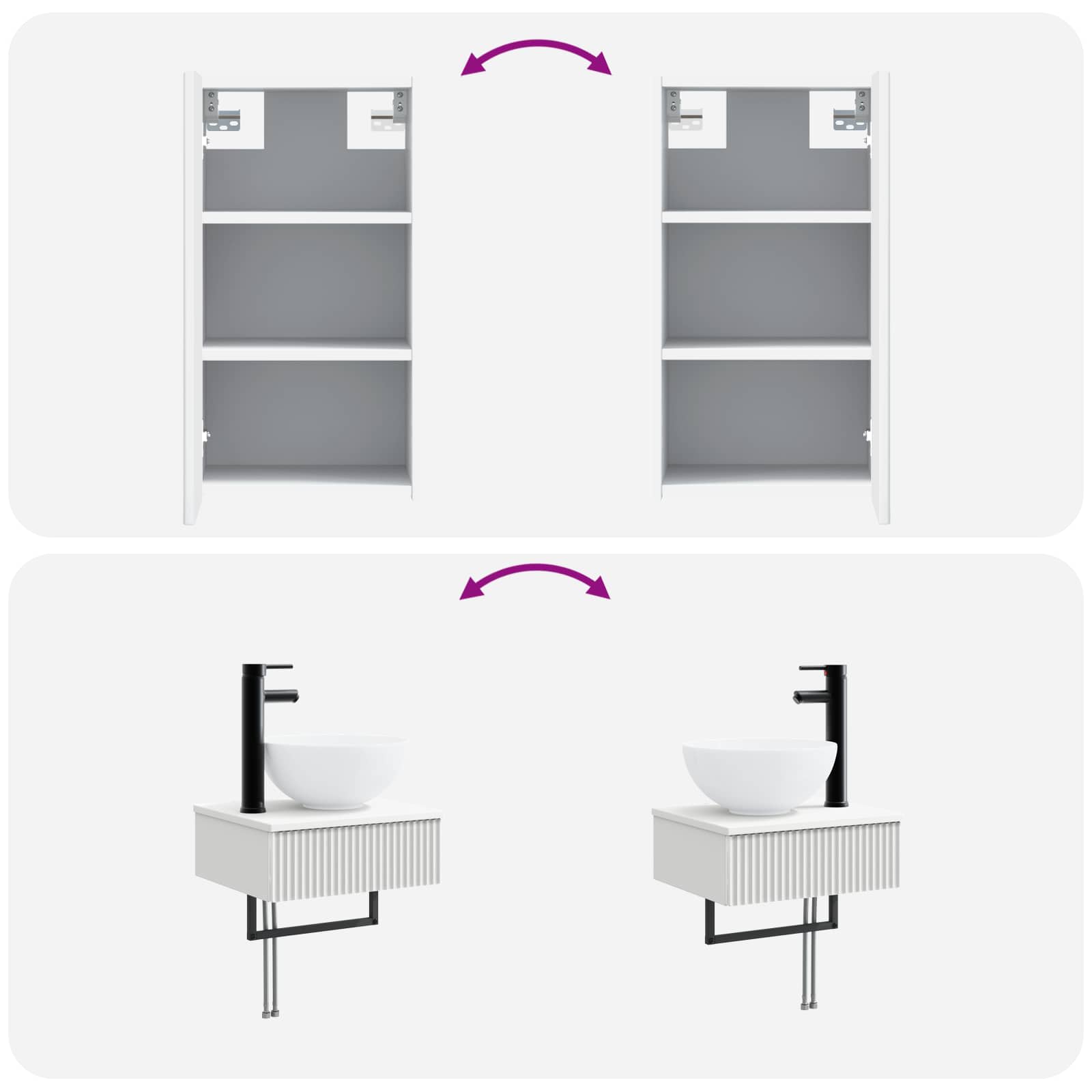 Ensemble de mobilier de salle de bain 3 pc Blanc