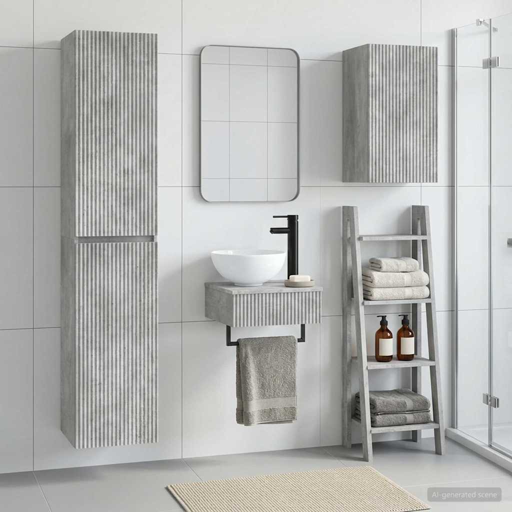 Ensemble de mobilier de salle de bain 3 pc Gris béton