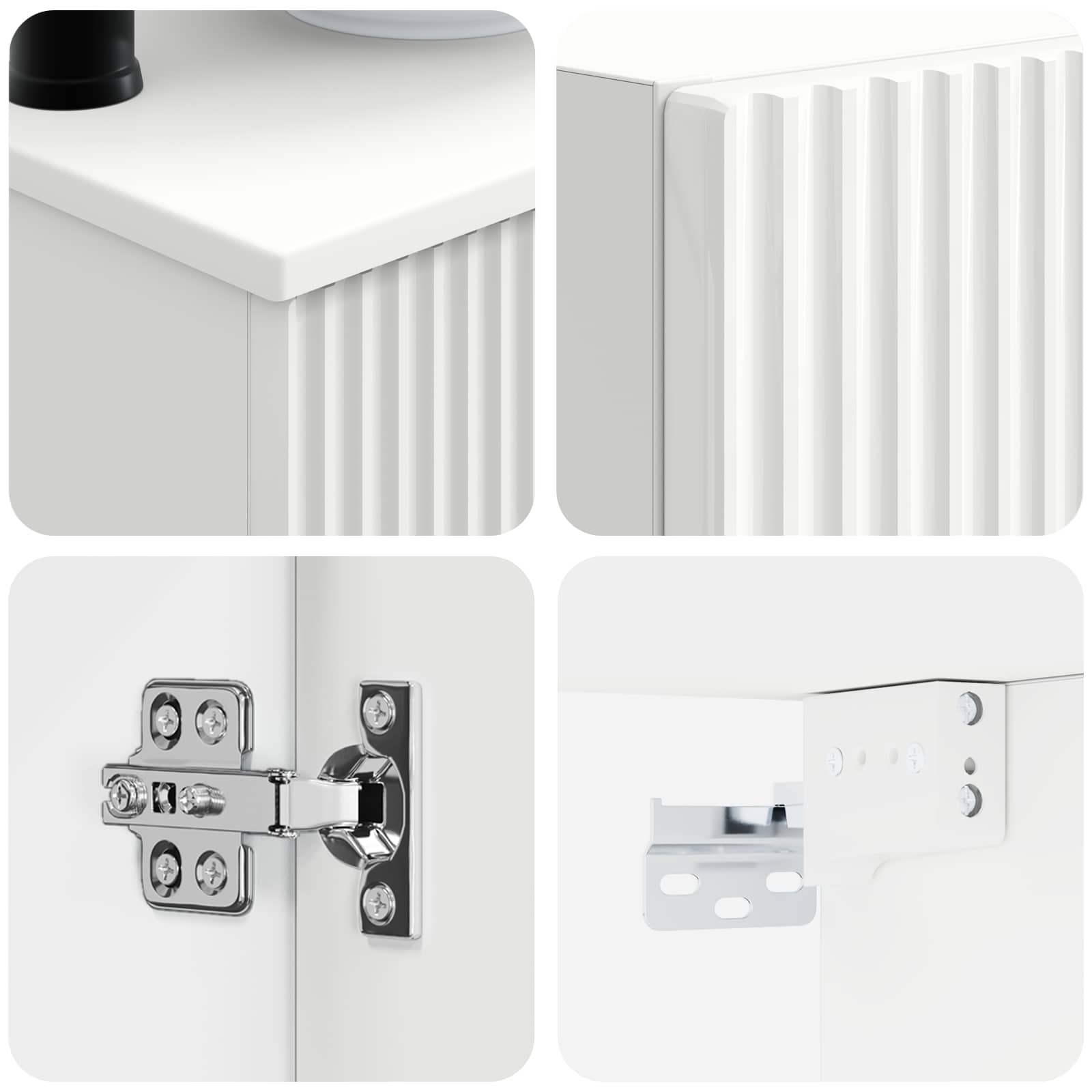 Ensemble de mobilier de salle de bain 3 pc Blanc brillant