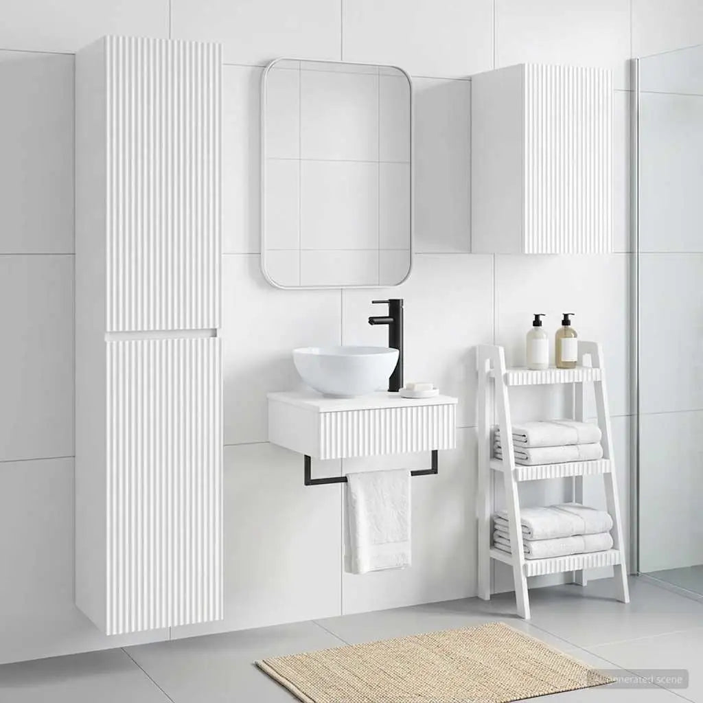Ensemble de mobilier de salle de bain 3 pc Blanc brillant - XIOS