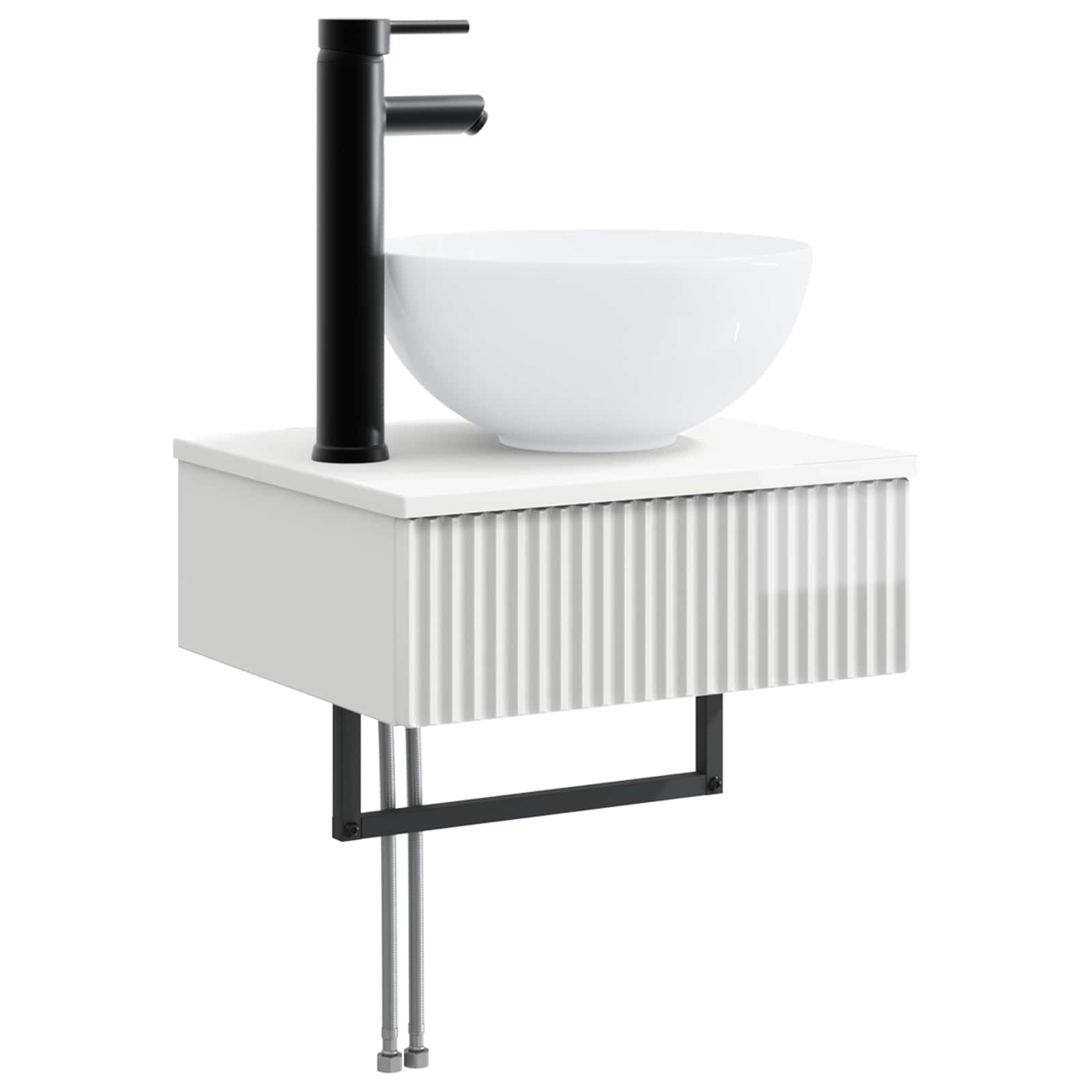 Ensemble de mobilier de salle de bain 3 pc Blanc brillant
