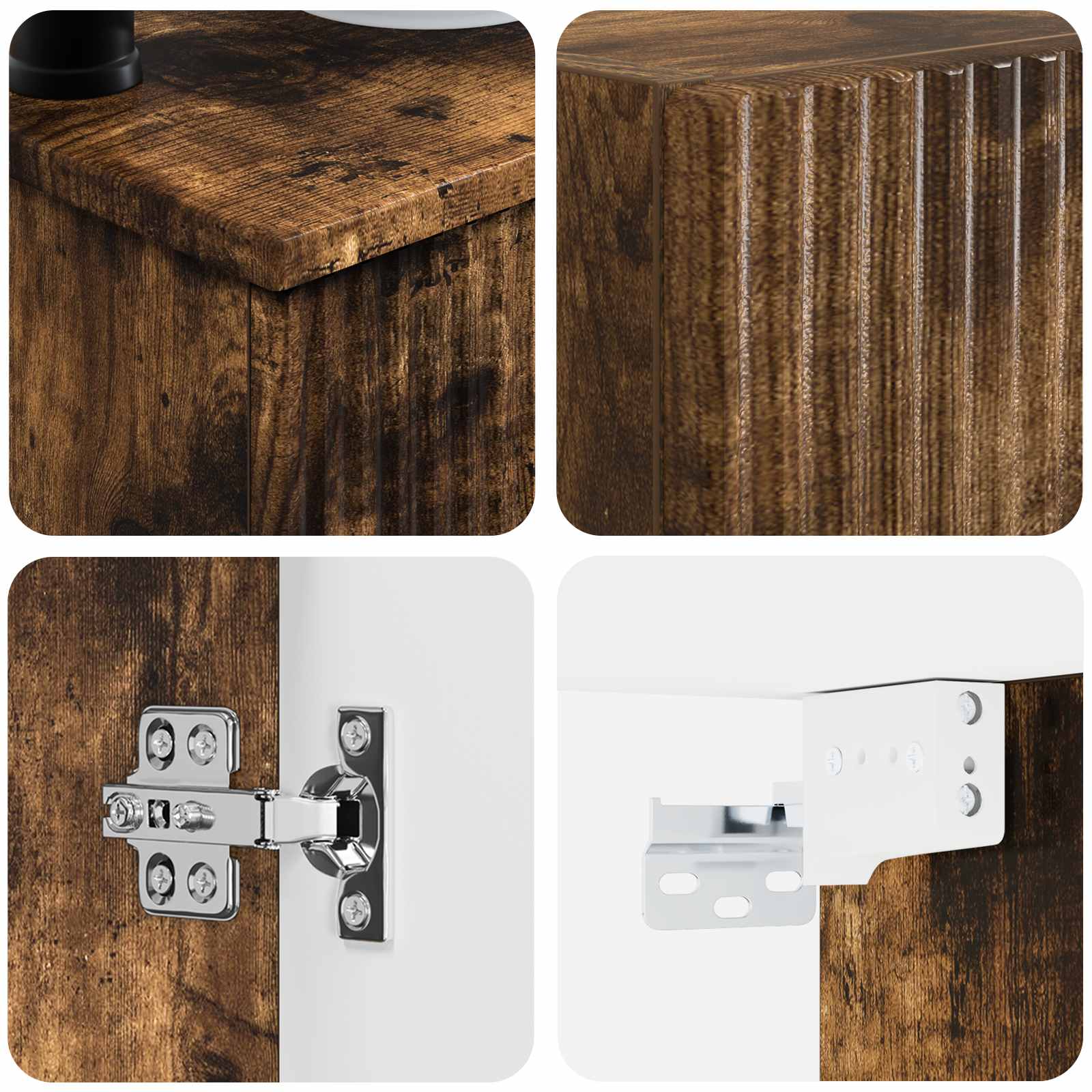 Ensemble de mobilier de salle de bain 3 pc Chêne fumé