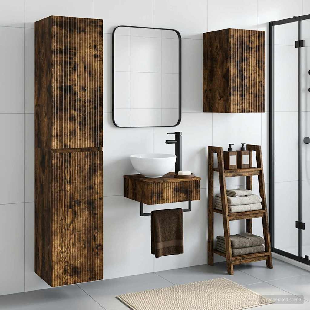 Ensemble de mobilier de salle de bain 3 pc Chêne fumé