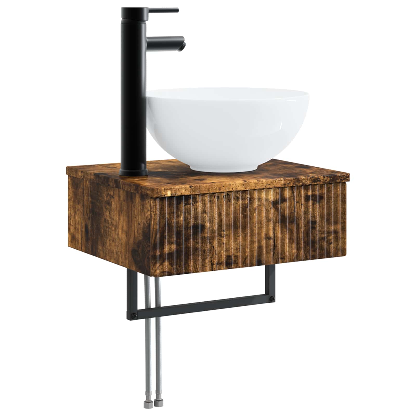 Ensemble de mobilier de salle de bain 3 pc Chêne fumé