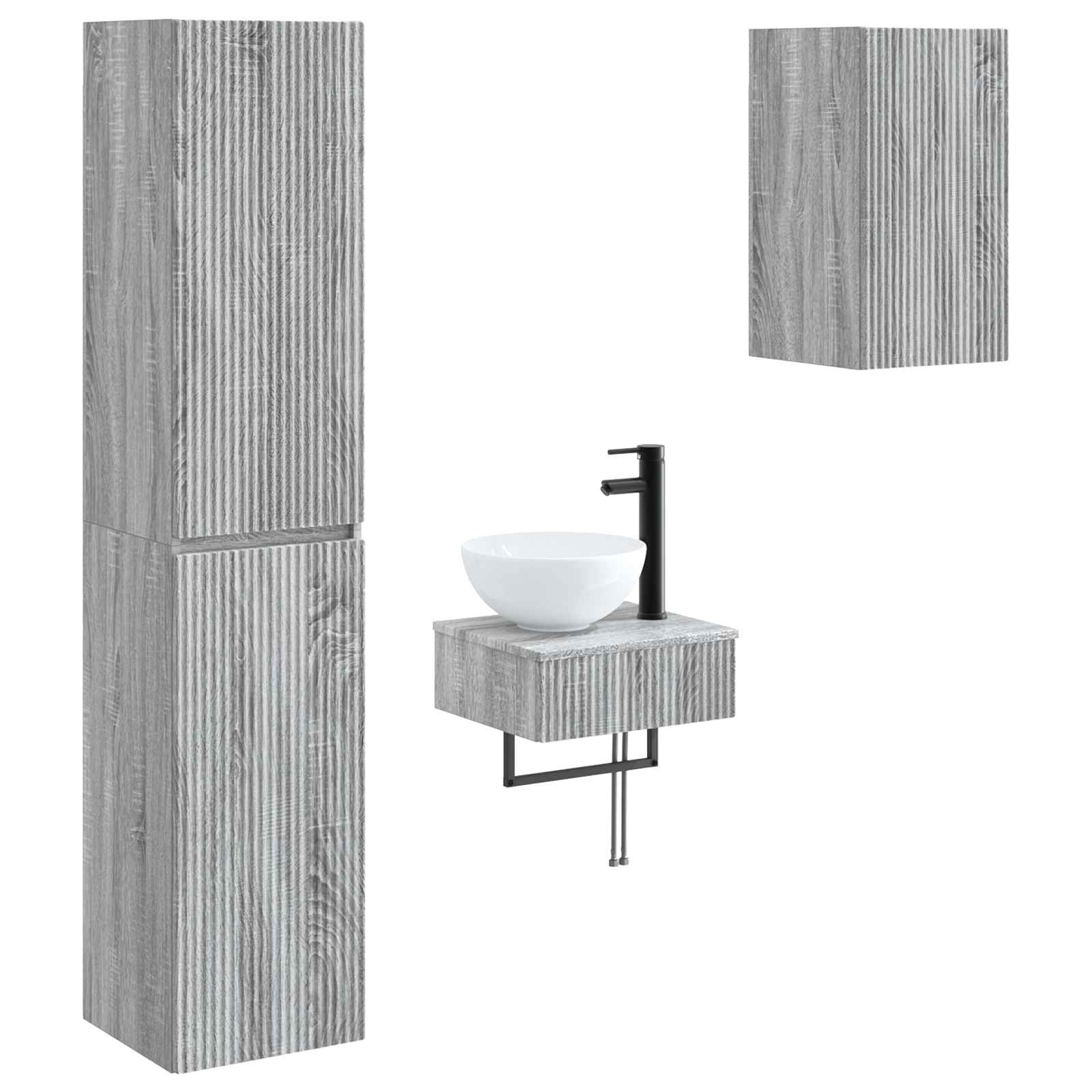 Ensemble de mobilier de salle de bain 3 pc Sonoma gris