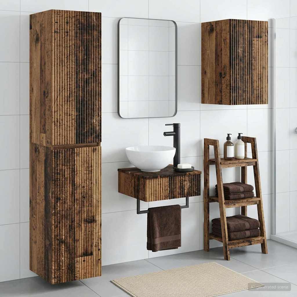 Ensemble de mobilier de salle de bain 3 pc Bois ancien
