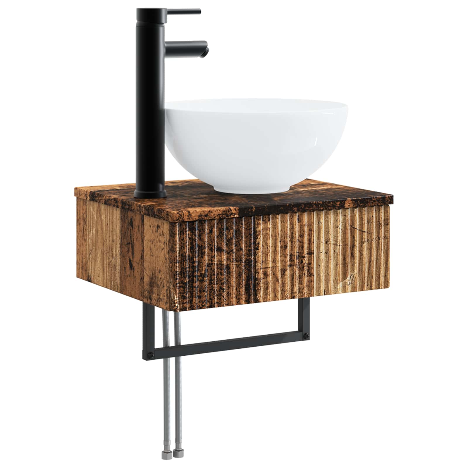 Ensemble de mobilier de salle de bain 3 pc Bois ancien