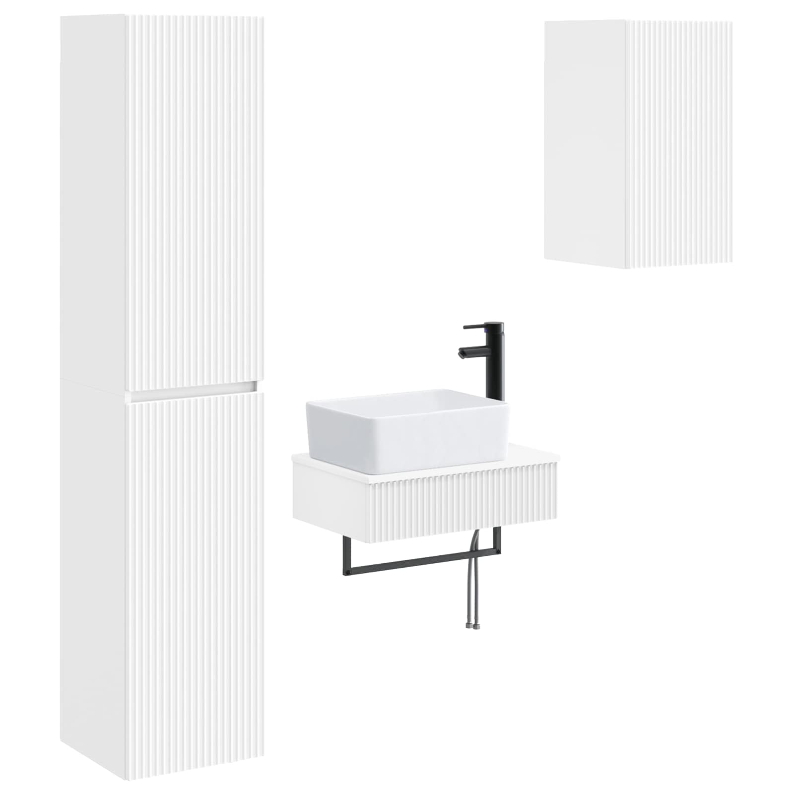 Ensemble de mobilier de salle de bain 3 pc Blanc