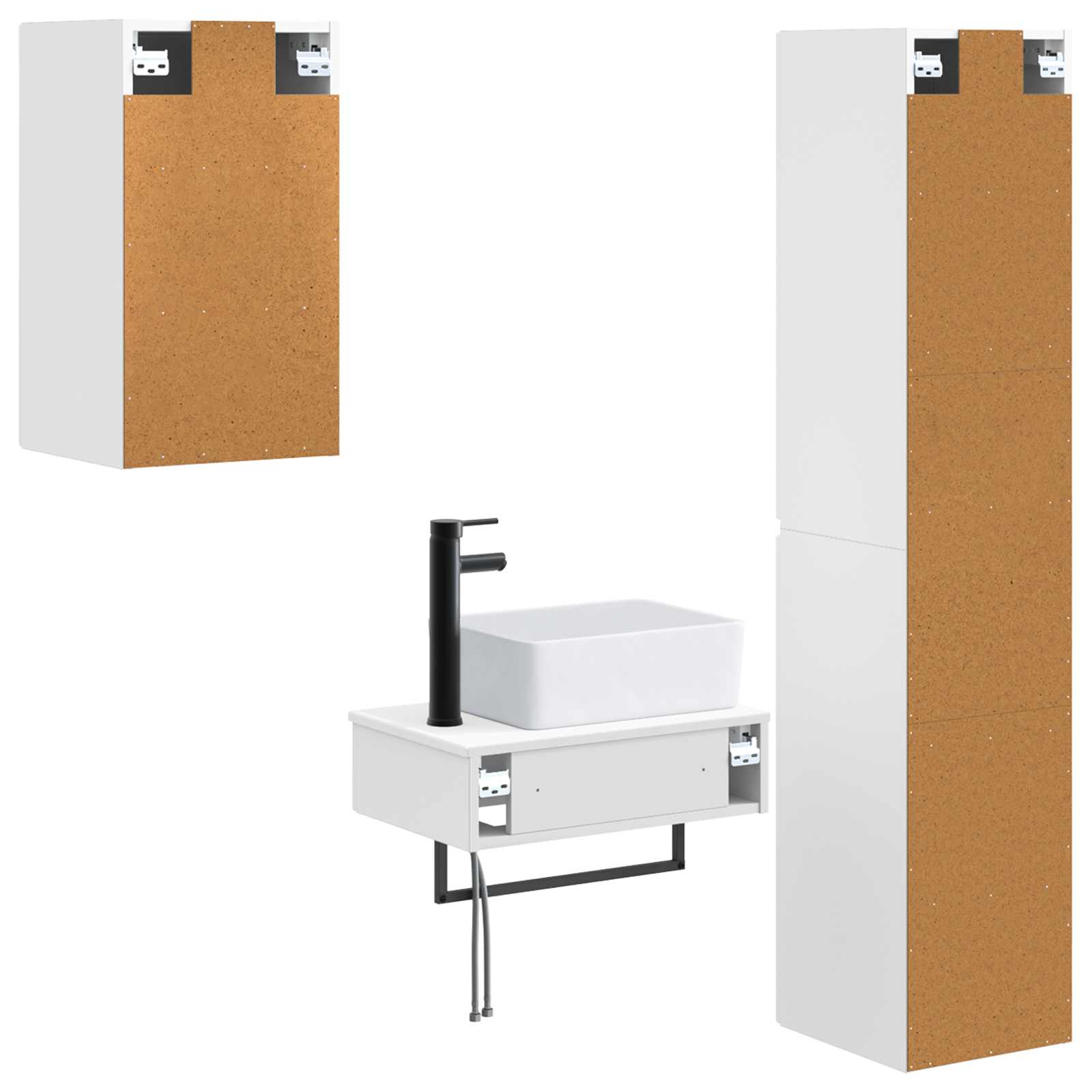 Ensemble de mobilier de salle de bain 3 pc Blanc