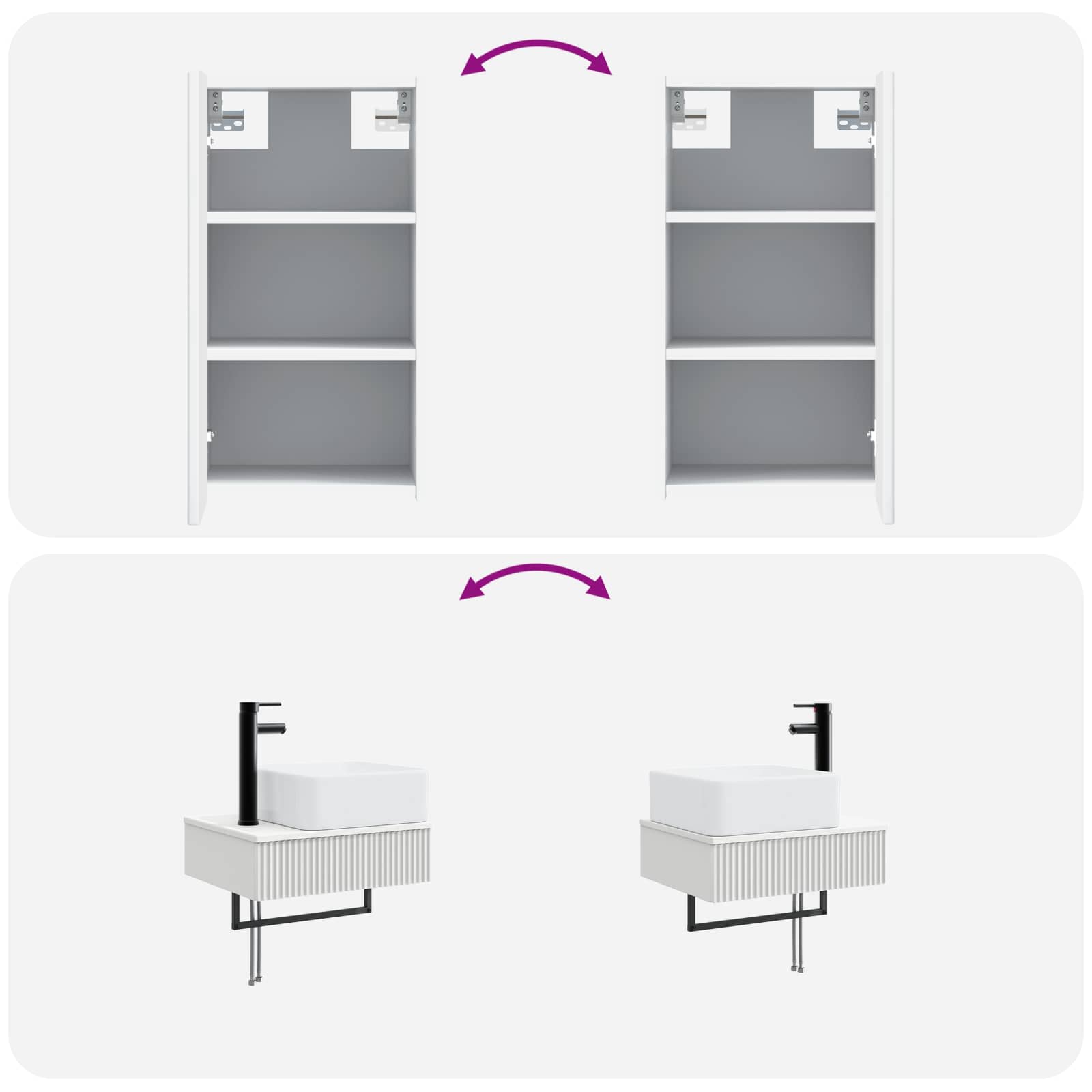 Ensemble de mobilier de salle de bain 3 pc Blanc
