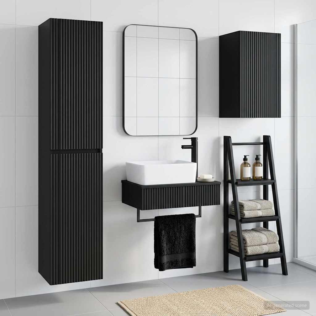 Ensemble de mobilier de salle de bain 3 pc Noir