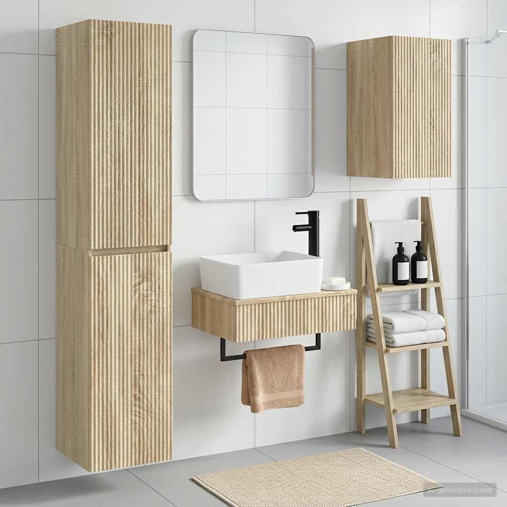 Ensemble de mobilier de salle de bain 3 pc Chêne Sonoma