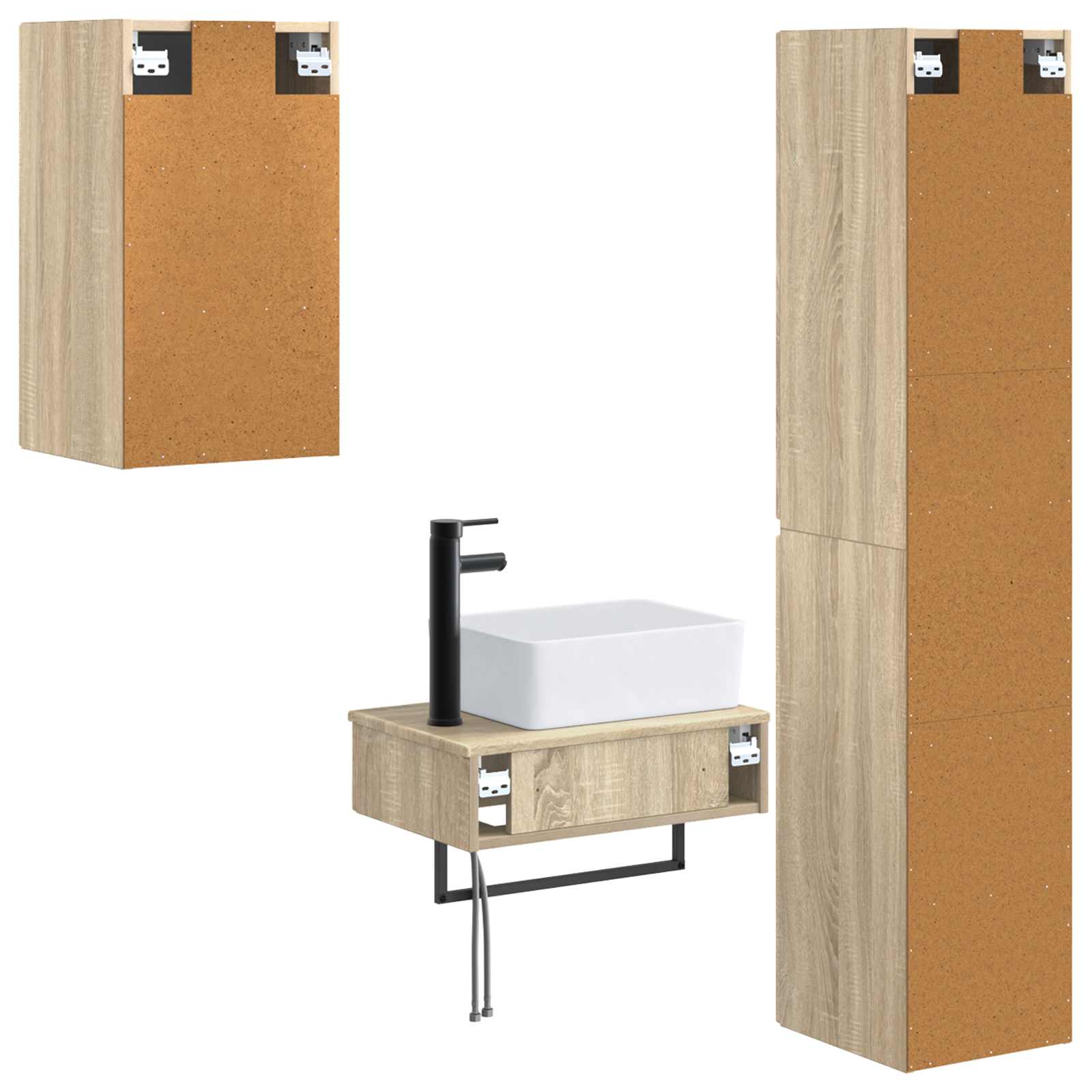 Ensemble de mobilier de salle de bain 3 pc Chêne Sonoma